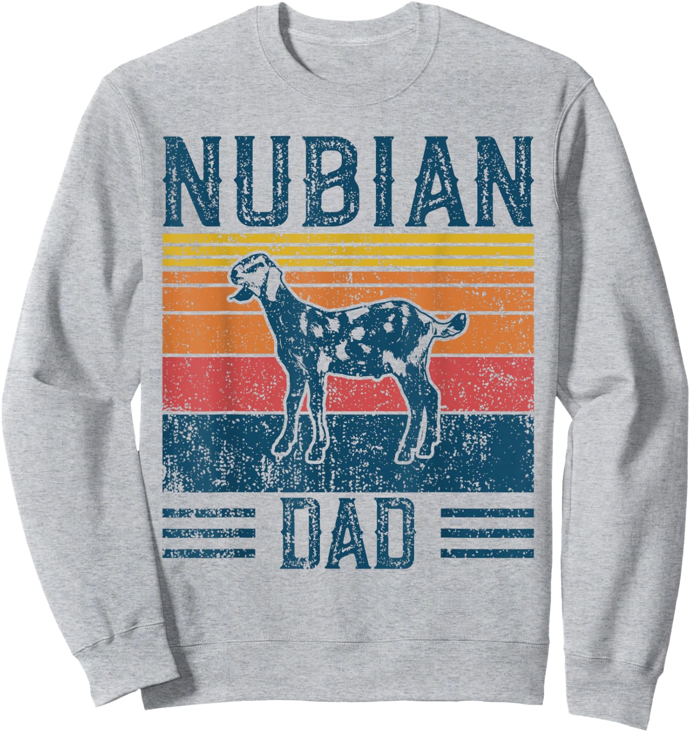 Best Goat Dad Men - Vintage Nubian Goat Sweatshirt - Sweatshirt | Ash