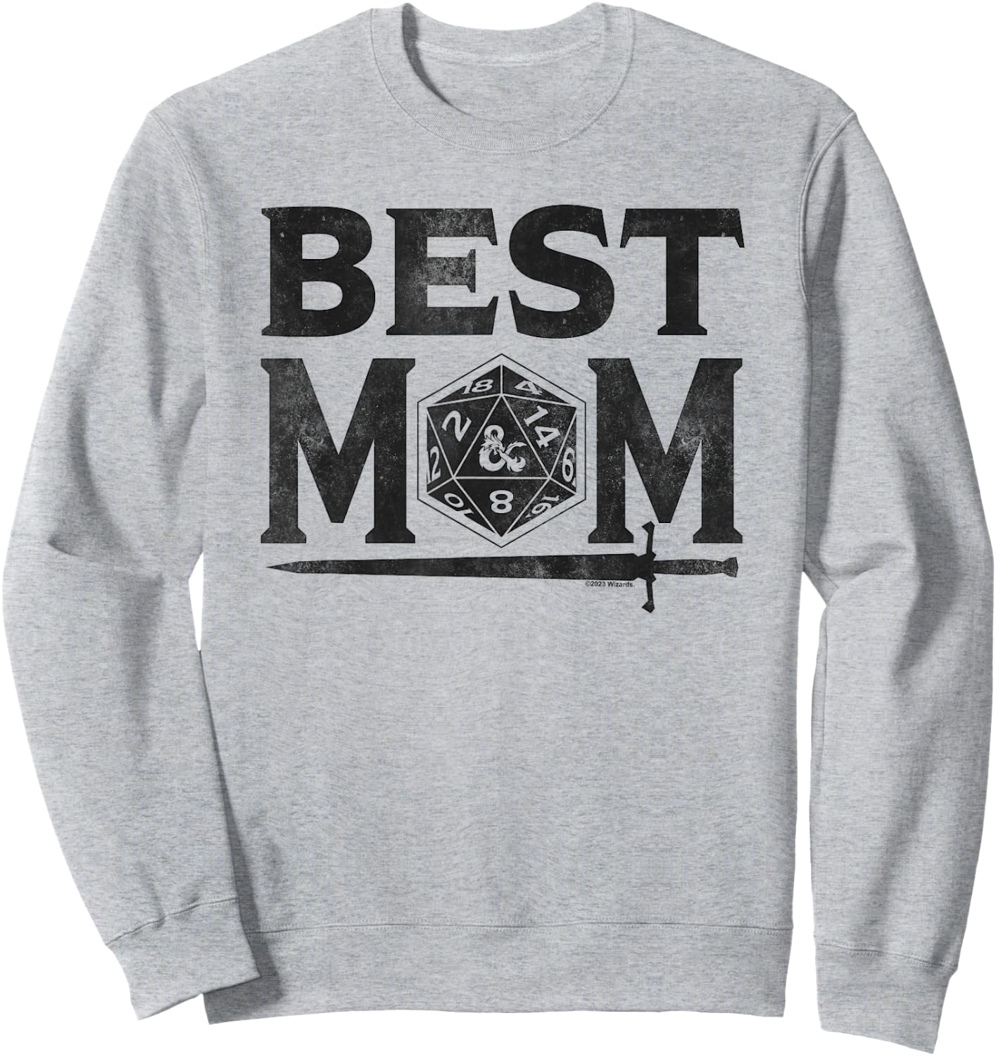 Dungeons & Dragons Mother's Day Best Mom D20 Light Sweatshirt - Sweatshirt | Ash