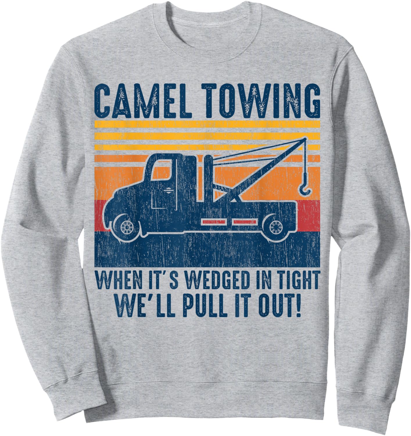 Vintage Camel Towing Funny Tow Truck Sweatshirt - Sweatshirt | Ash