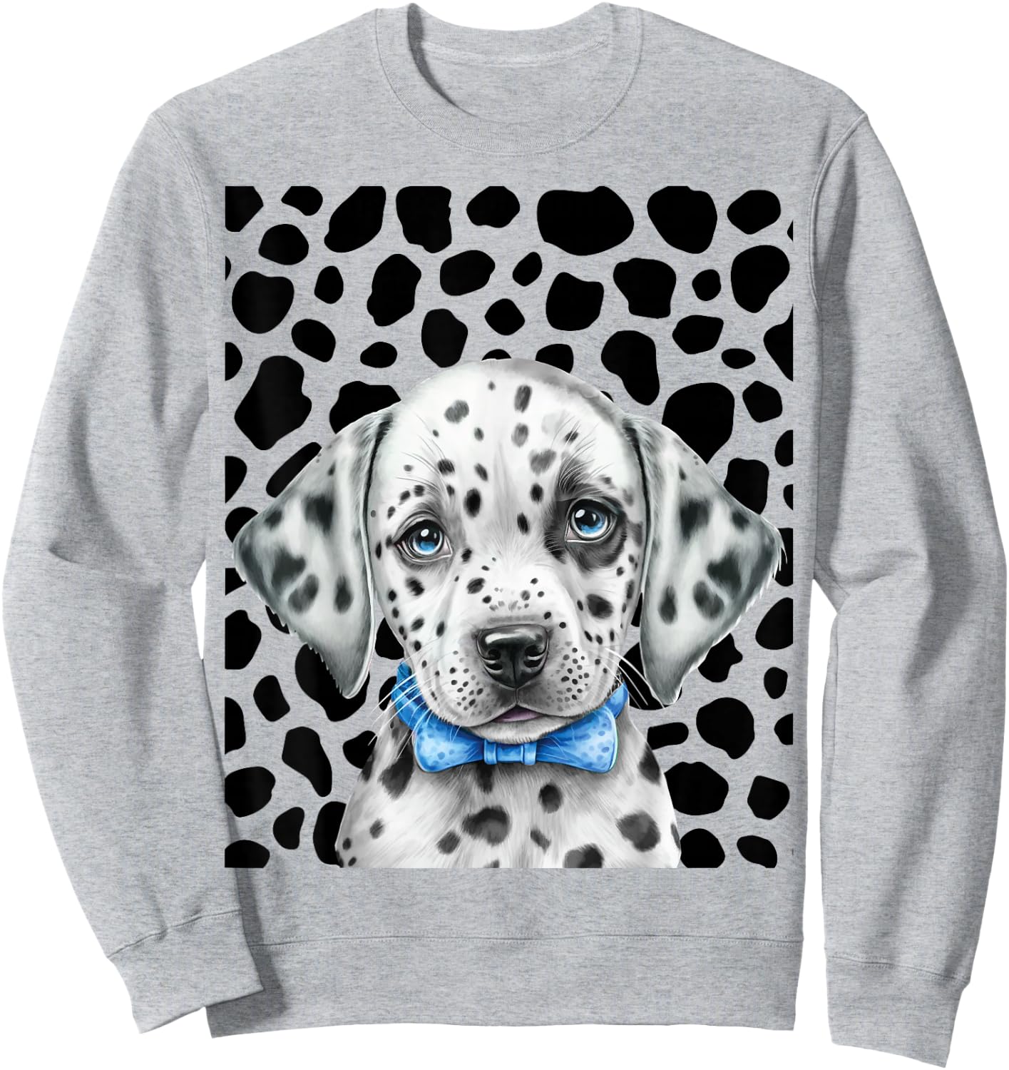 Spotted White With Black Polka Dots Diy Dalmatian Sweatshirt - Sweatshirt | Ash