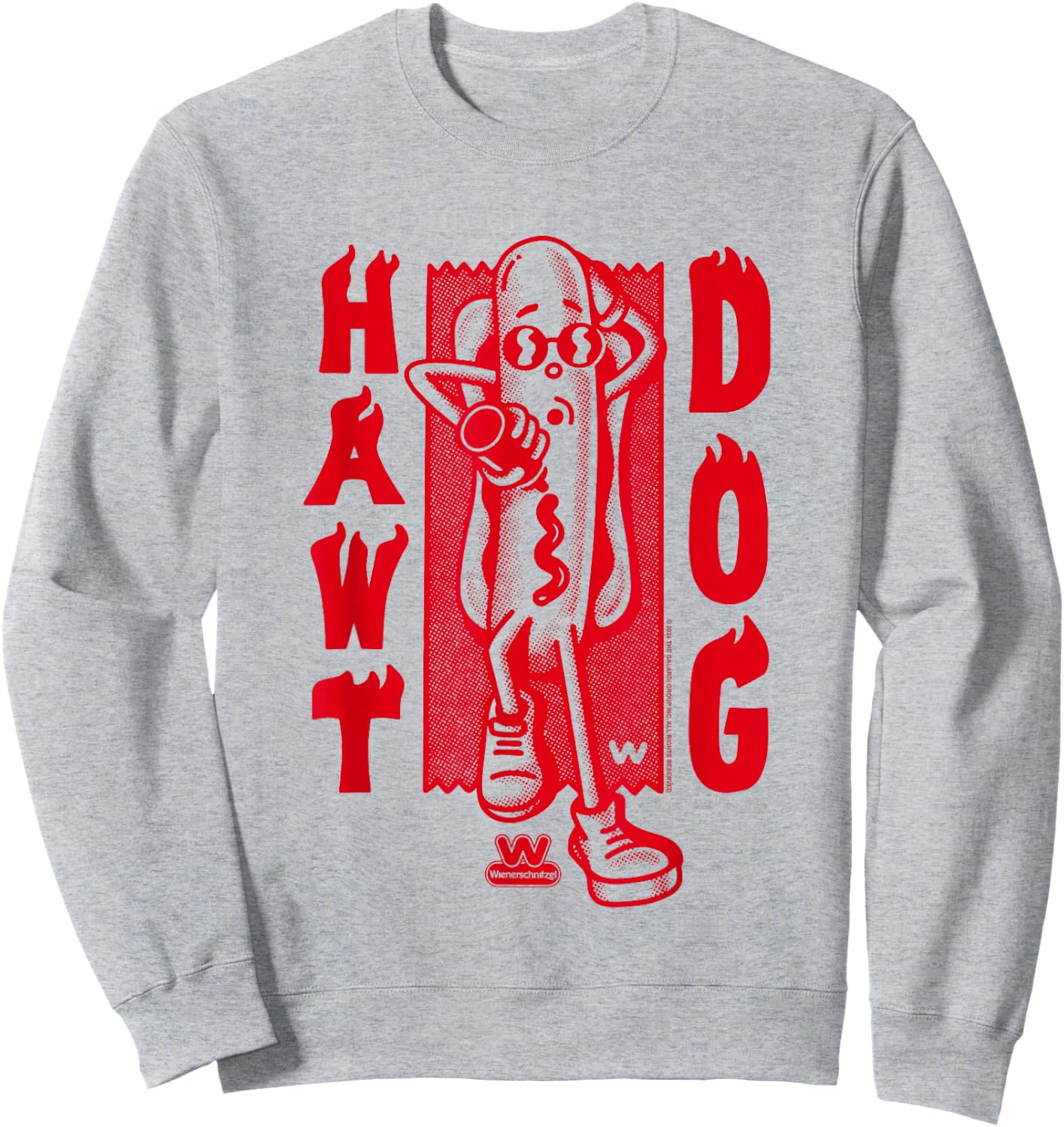 Wienerschnitzel Hawt Dog TDO Sunbathing With Ketchup Vintage Sweatshirt - Sweatshirt | Ash