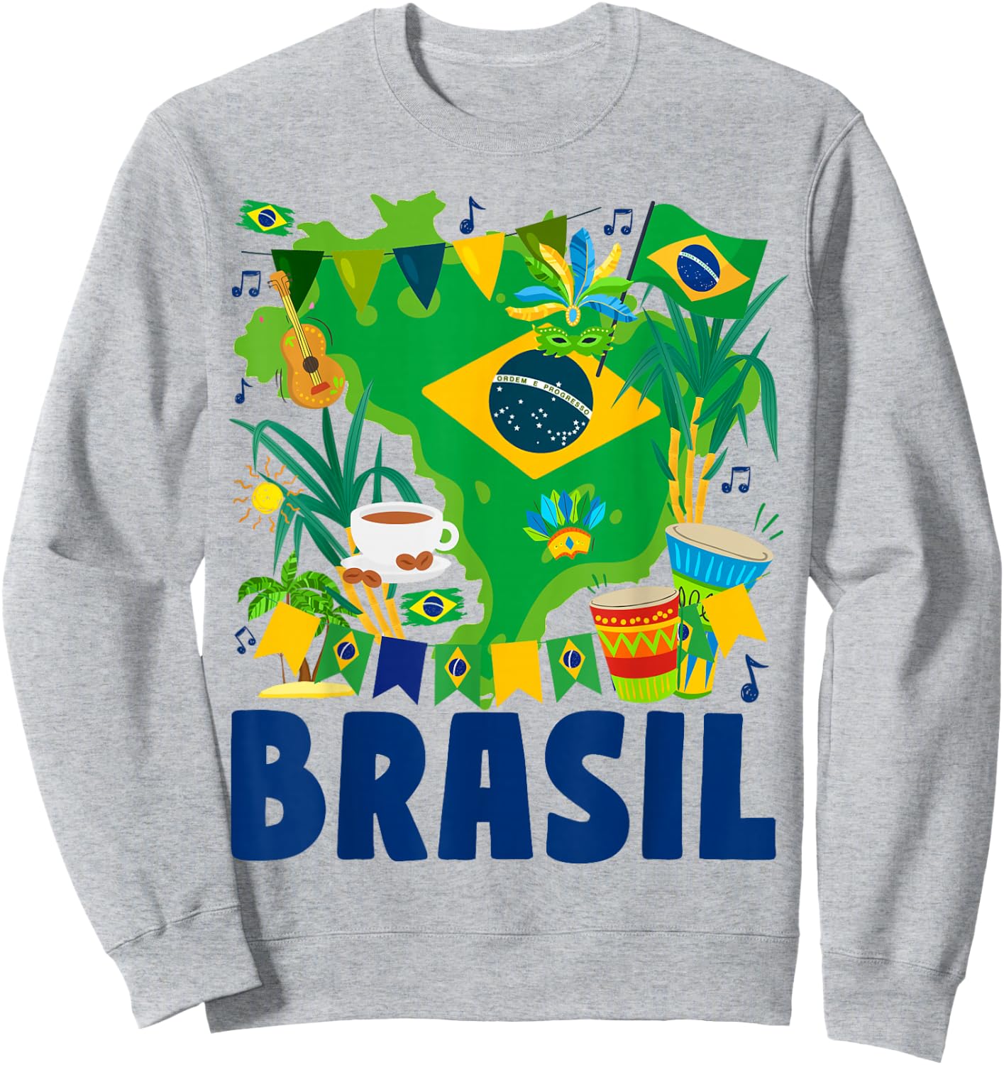 Brazil Flag - Outfit Idea - Brazilian Flag Sweatshirt - Sweatshirt | Ash