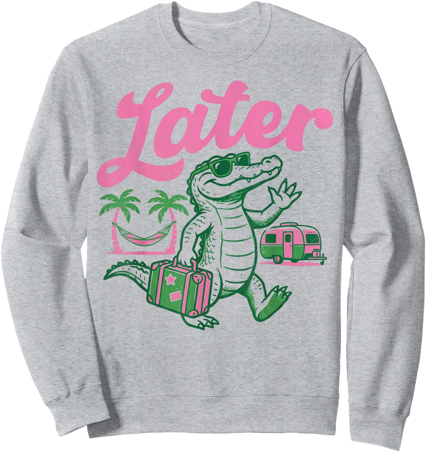 Later Gator Teacher Kids Summer Vacation Sweatshirt - Sweatshirt | Ash