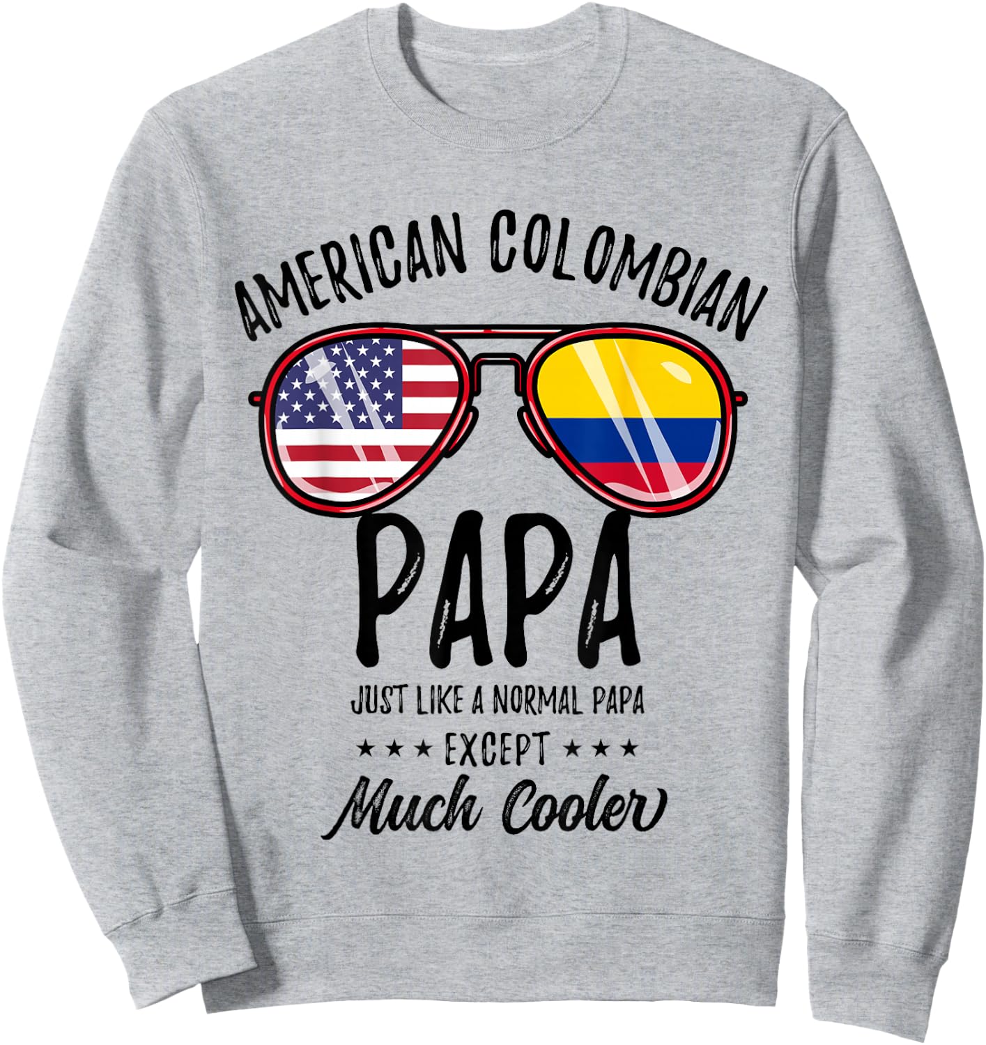 American Colombian Papa Colombian Fathers Day Sweatshirt - Sweatshirt | Ash
