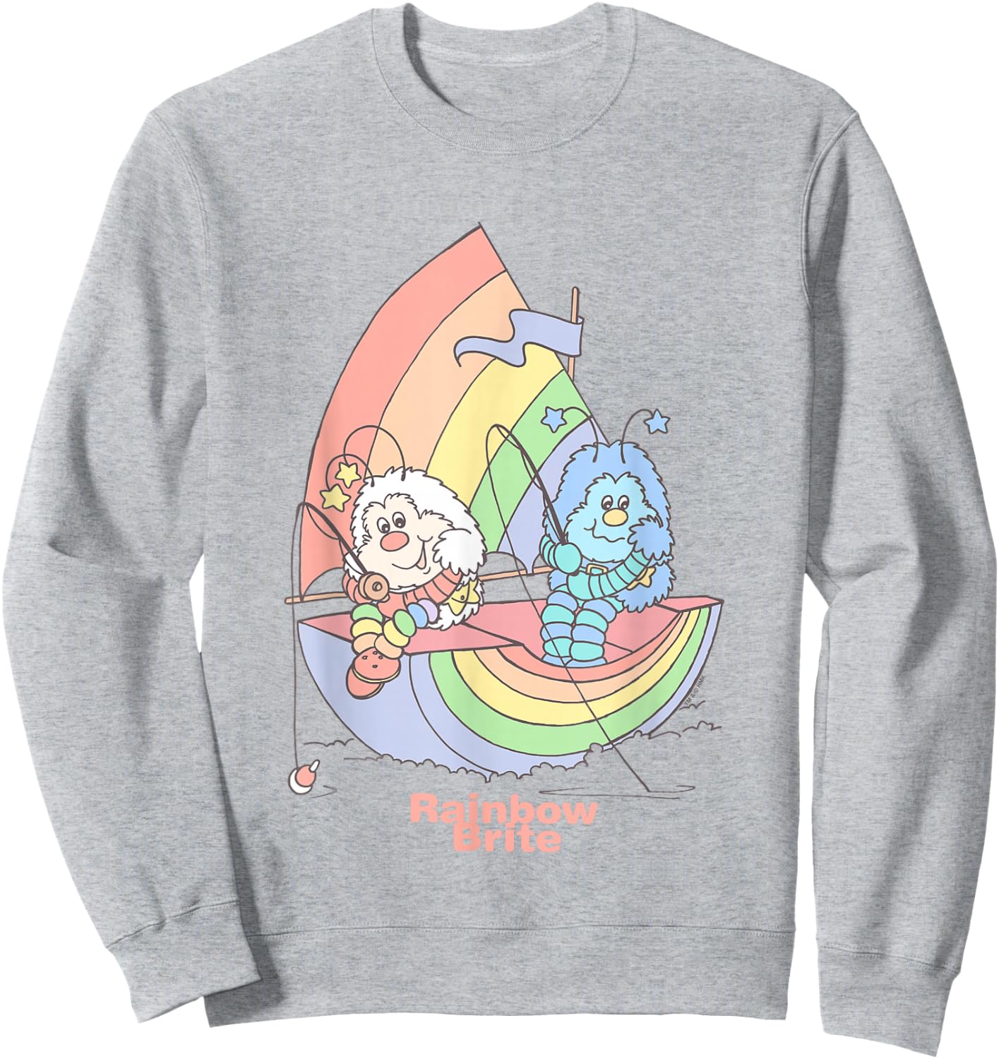 Rainbow Brite Twink & Champ Rainbow Rowboat Sweatshirt - Sweatshirt | Ash