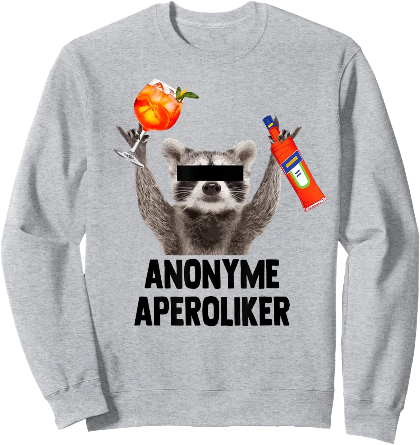 Anonymous Aperolics X Raccoon Meme Racoon X Pedro Spritz , White Sweatshirt - Sweatshirt | Ash