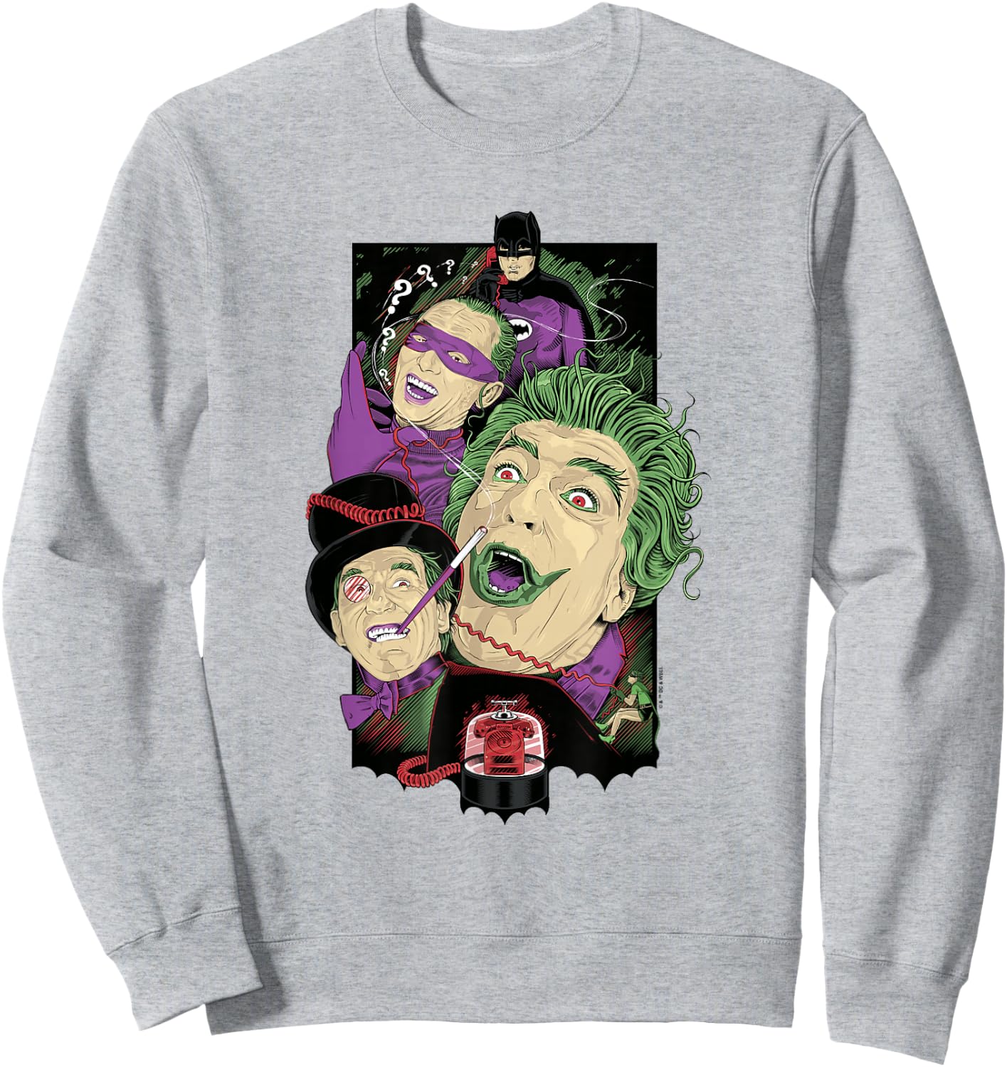Batman Vintage Joker Penguin Riddler Triple Threat Villains Sweatshirt - Sweatshirt | Ash