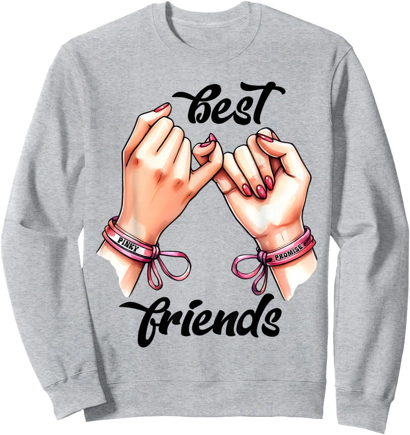 BFF Spirit Week Girls Best Friends Matching, white, S Sweatshirt - Sweatshirt | Ash