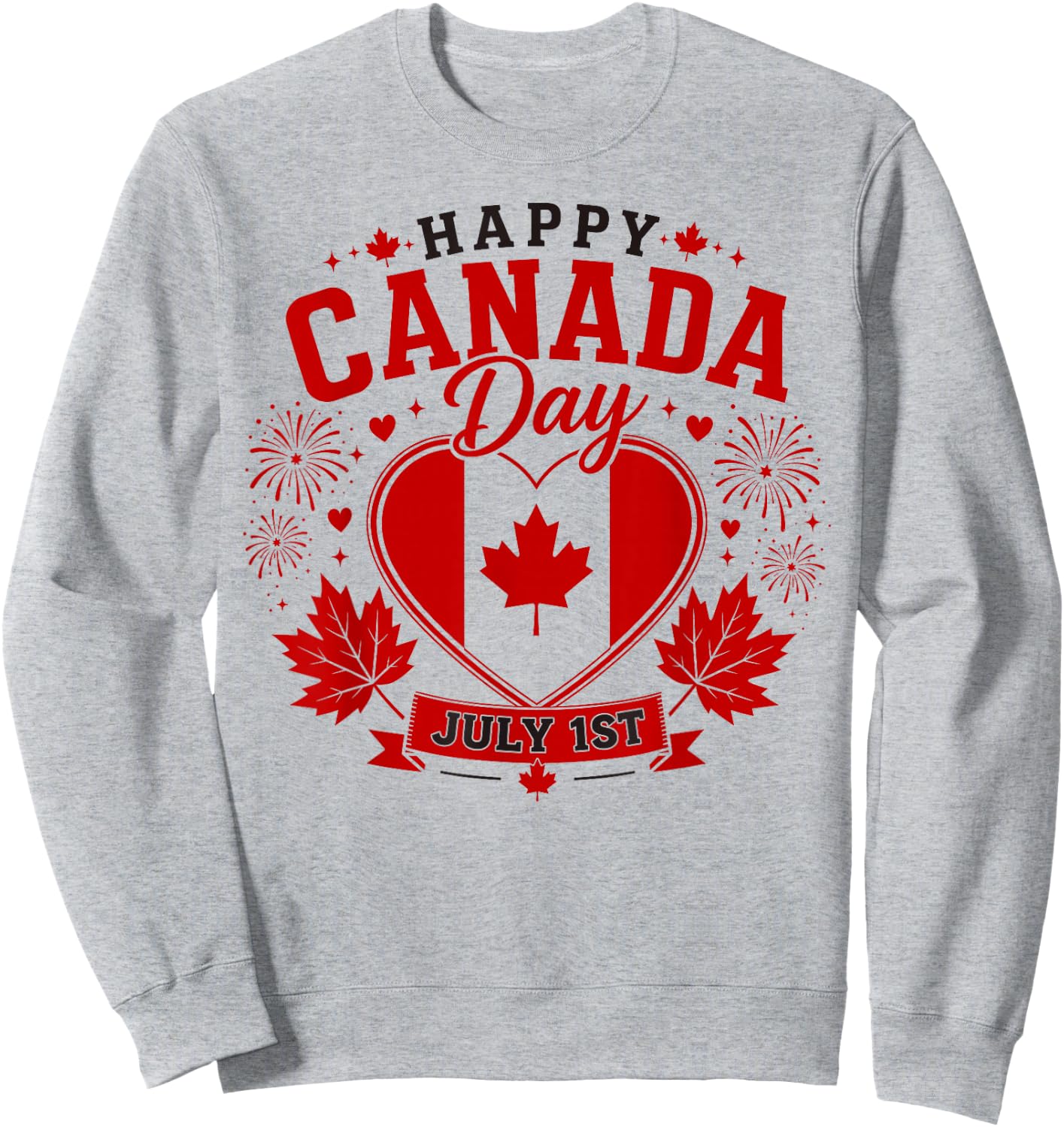 Canadian Flag Shirt Women Men Kids Red Maple Leaf Canada Day Sweatshirt - Sweatshirt | Ash
