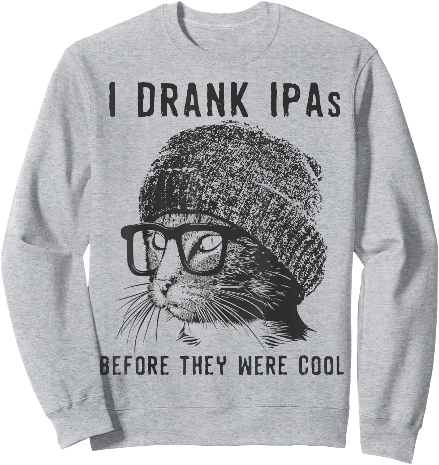 Funny Cat Beer IPA T Shirts Funny Cat Lover Gift Sweatshirt - Sweatshirt | Ash