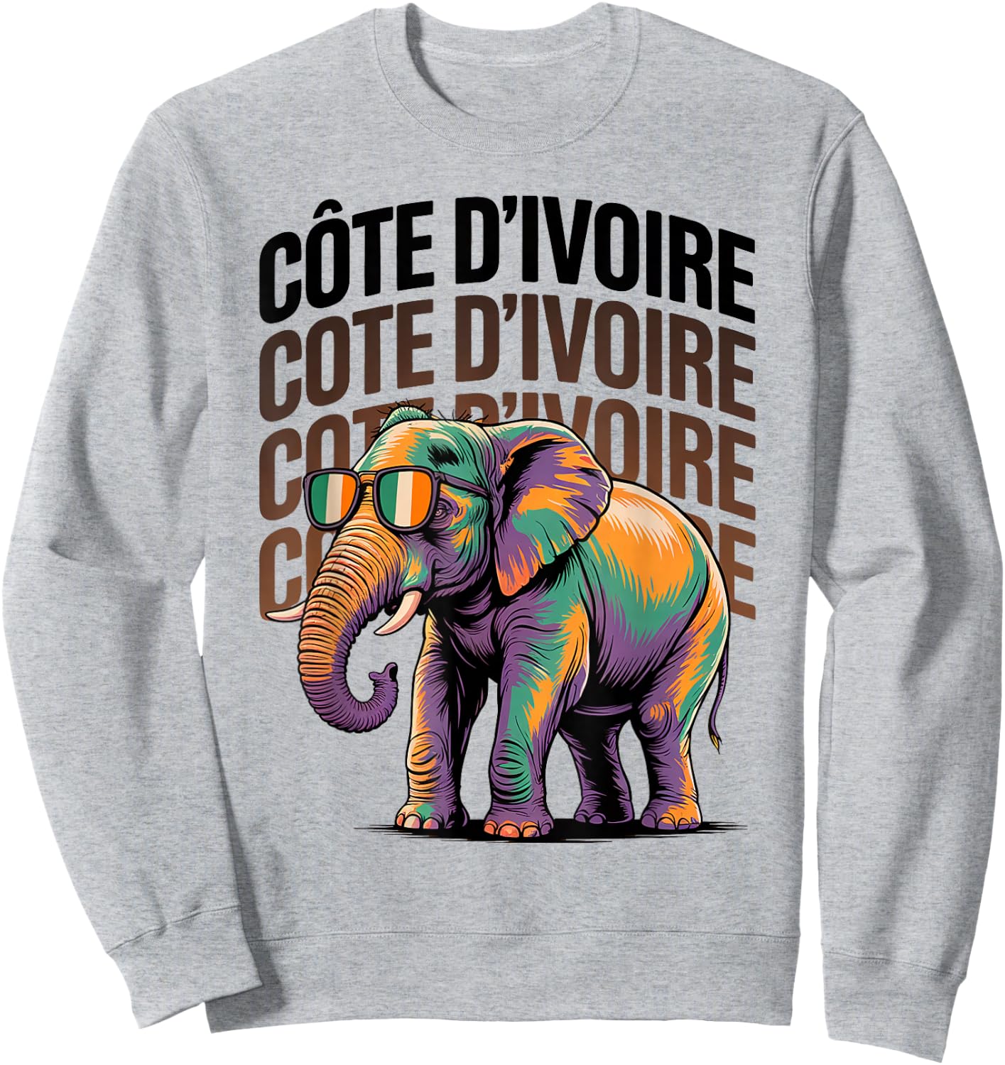 Cute CÔTE D'Ivoire Trip Elephant Ivory Coast Boys Vacay Sweatshirt - Sweatshirt | Ash