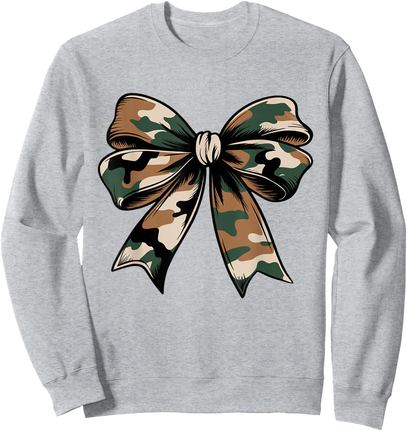 Camouflage Coquette Bow Camo Bow Hunt Hunting Girls Women Sweatshirt - Sweatshirt | Ash