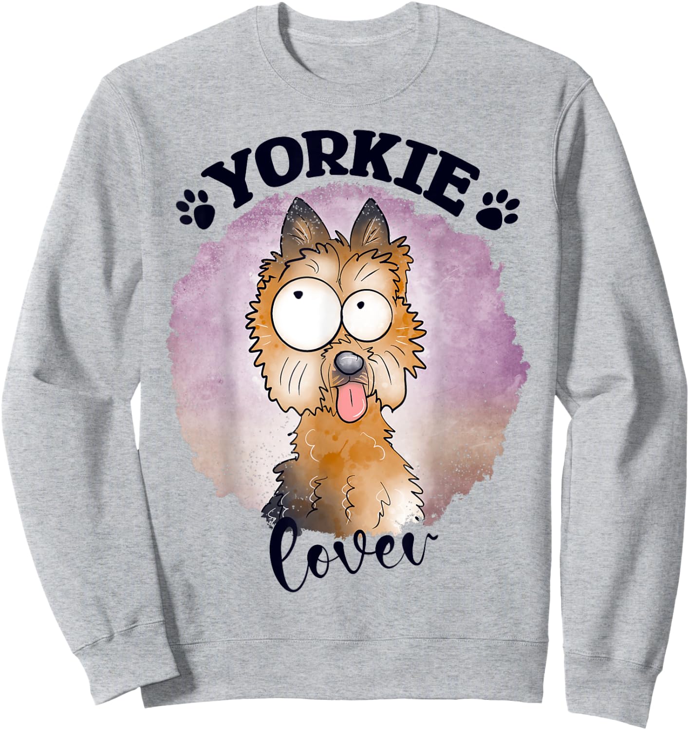 Yorkie Dog Mom Yorkshire Terrier Dad Kawaii Doodles Sweatshirt - Sweatshirt | Ash