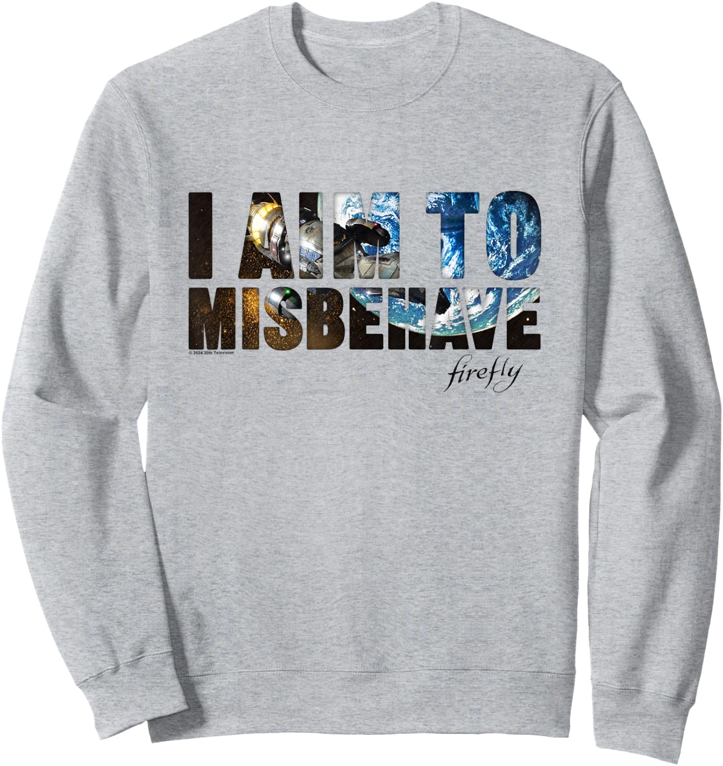Firefly I Aim To Misbehave From The Galaxy Big Chest Logo Sweatshirt - Sweatshirt | Ash