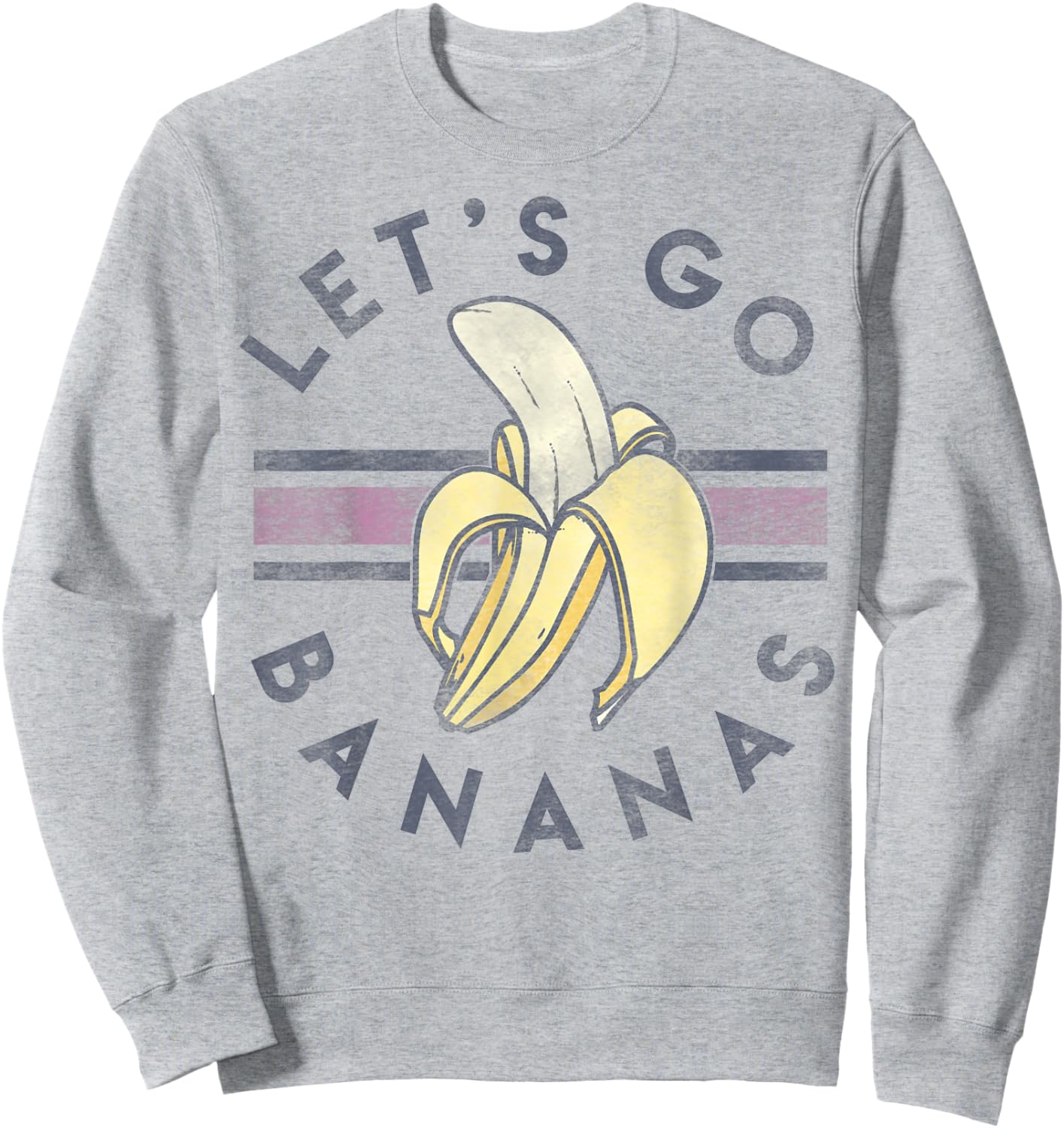 Let's Go Bananas Vintage Sporty Stripe Sweatshirt - Sweatshirt | Ash