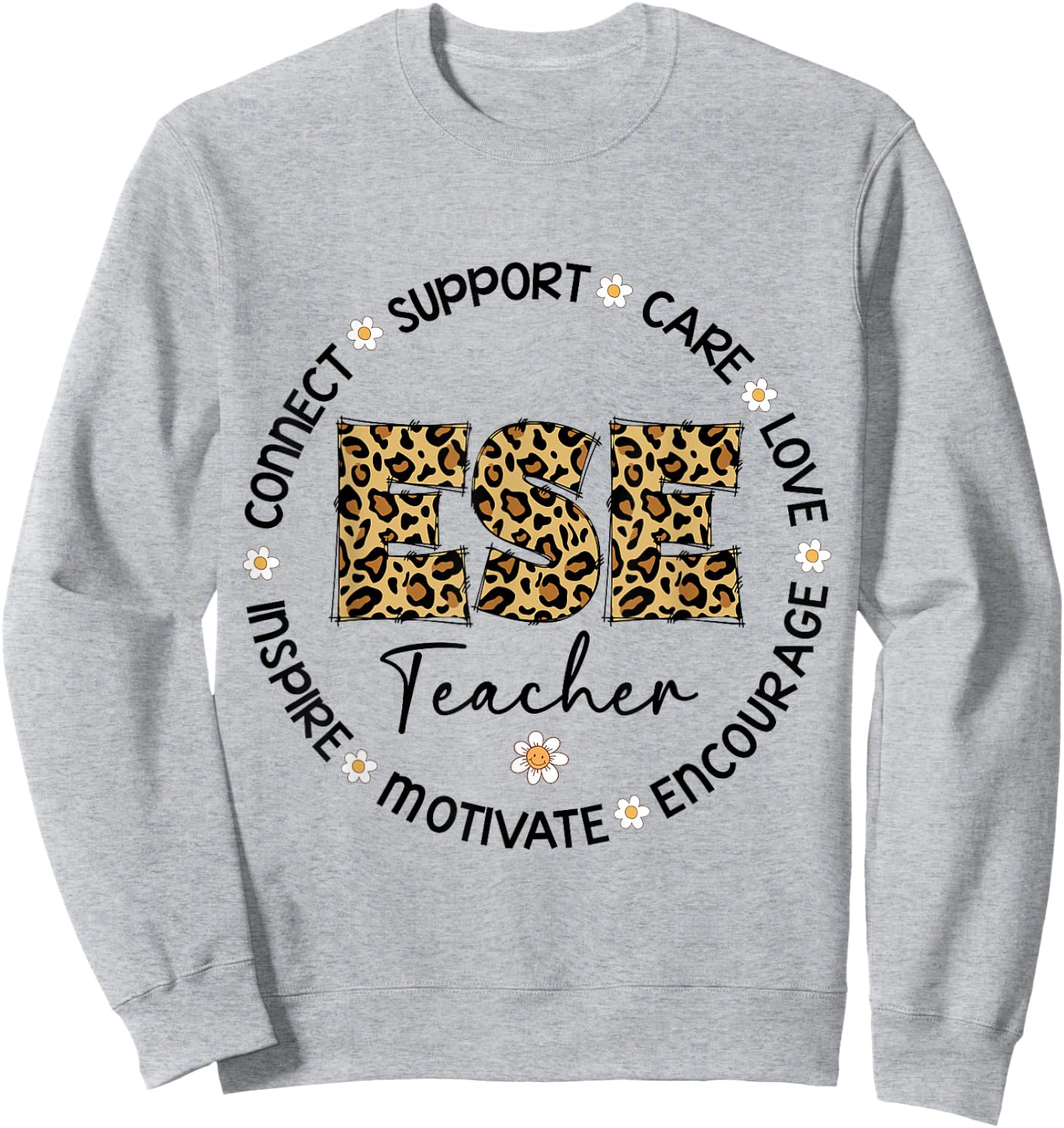 Leopard ESE Teacher Appreciation Week back to school Sweatshirt - Sweatshirt | Ash