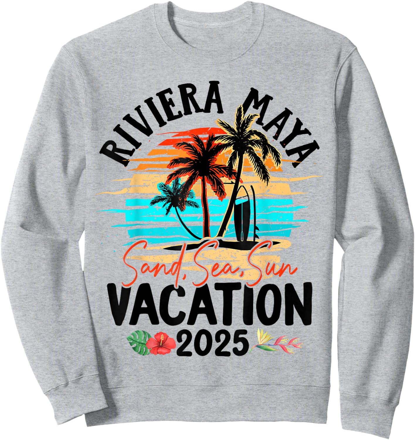Riviera Maya Mexico Vacation 2025 Matching Family Group Sweatshirt - Sweatshirt | Ash