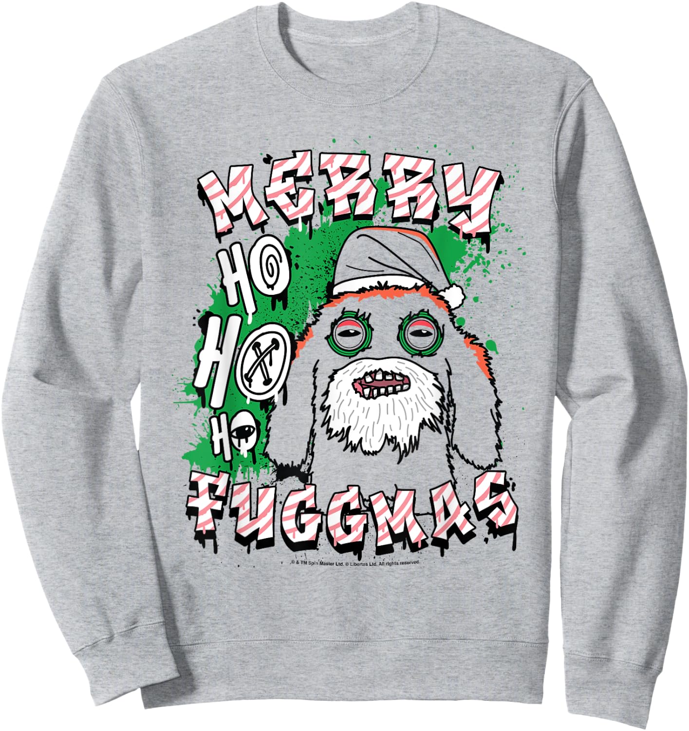 Fuggler Christmas Ho Ho Ho Merry Fuggmas Festive Fugg Sweatshirt - Sweatshirt | Ash