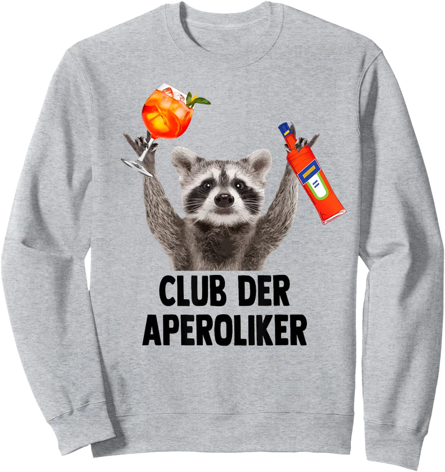 Club der APEROLIKER Raccoon Meme Racoon X Pedro Spritz , White Sweatshirt - Sweatshirt | Ash
