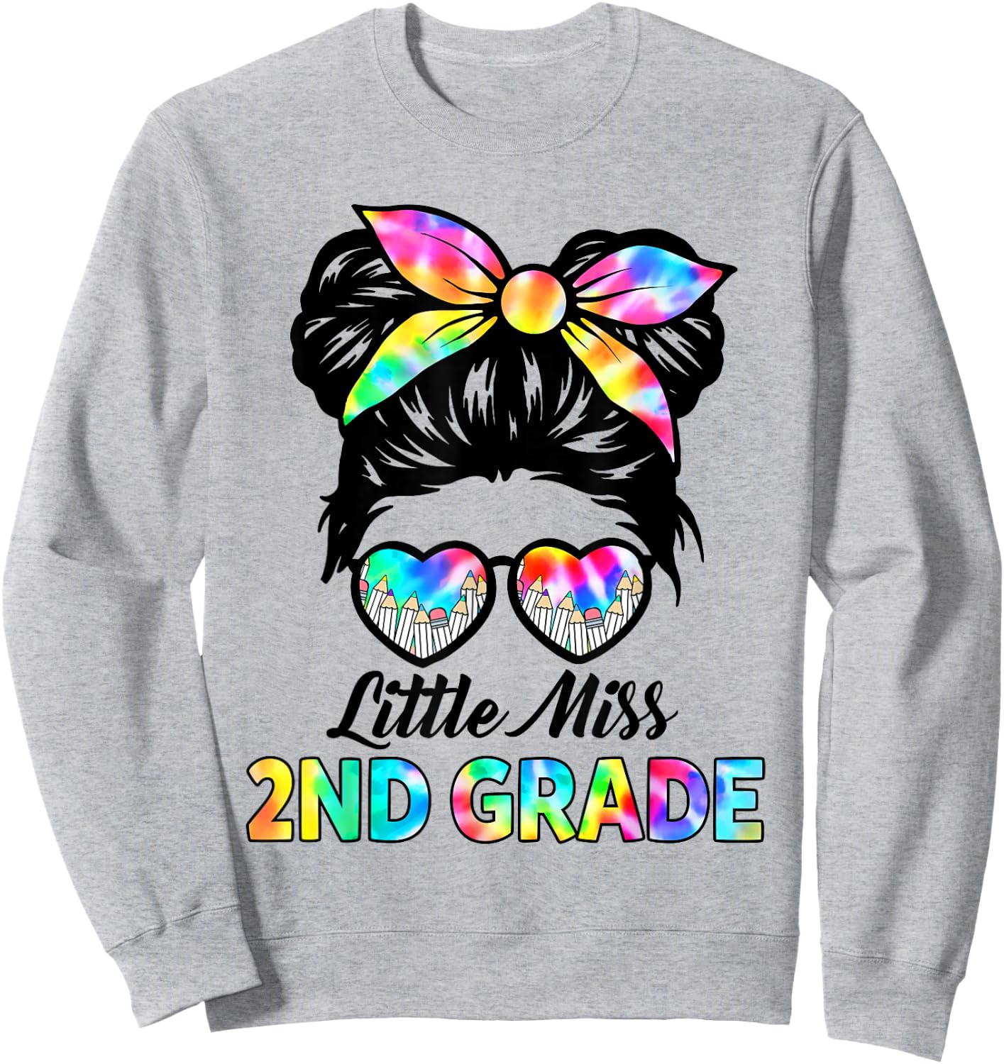Little Miss 2nd Grade Back To School Second Grade Girls Kids Sweatshirt - Sweatshirt | Ash