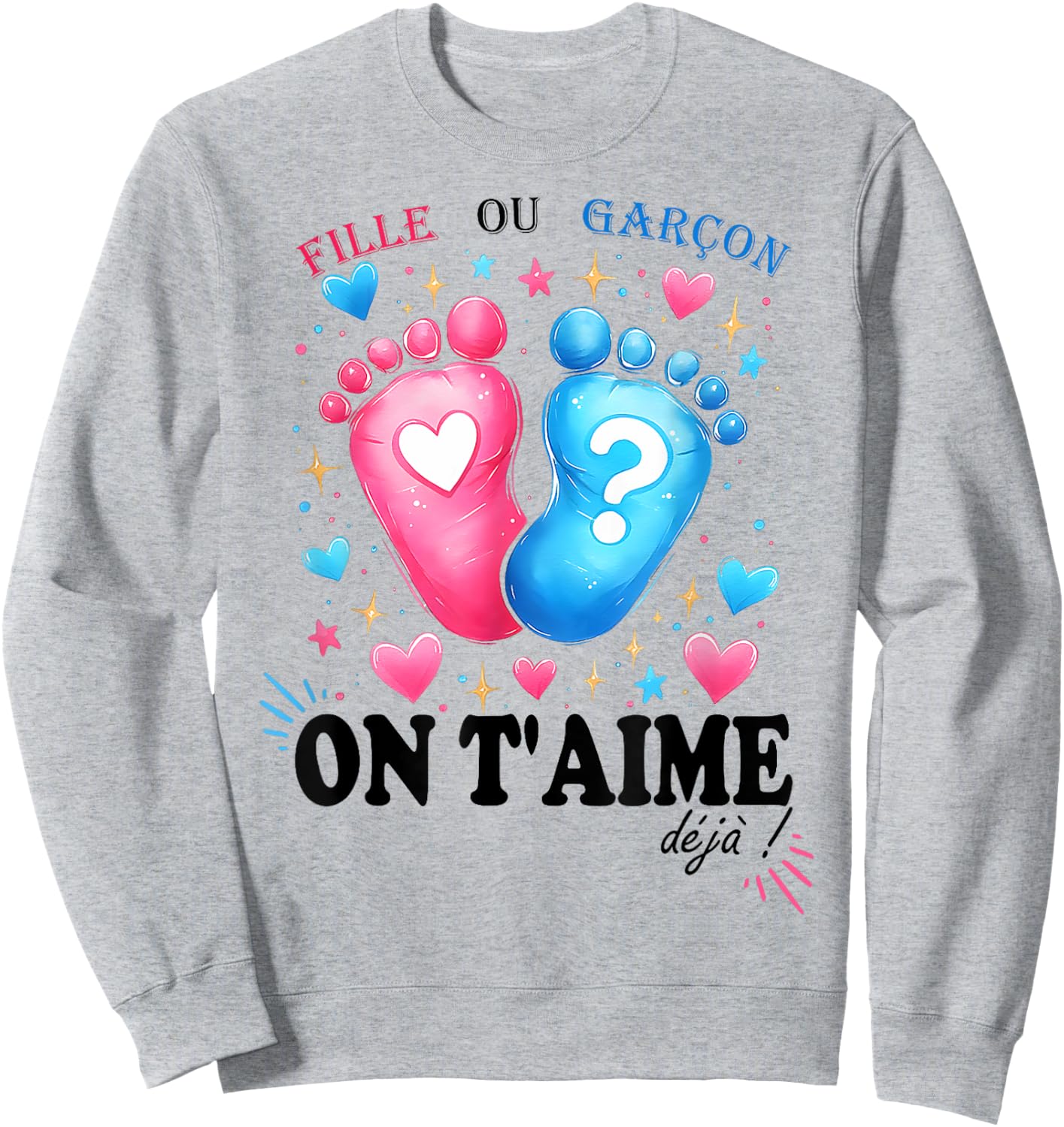 Gender Reveal Girl Or Boy On T'aime Déjà Boys , grey, S Sweatshirt - Sweatshirt | Ash