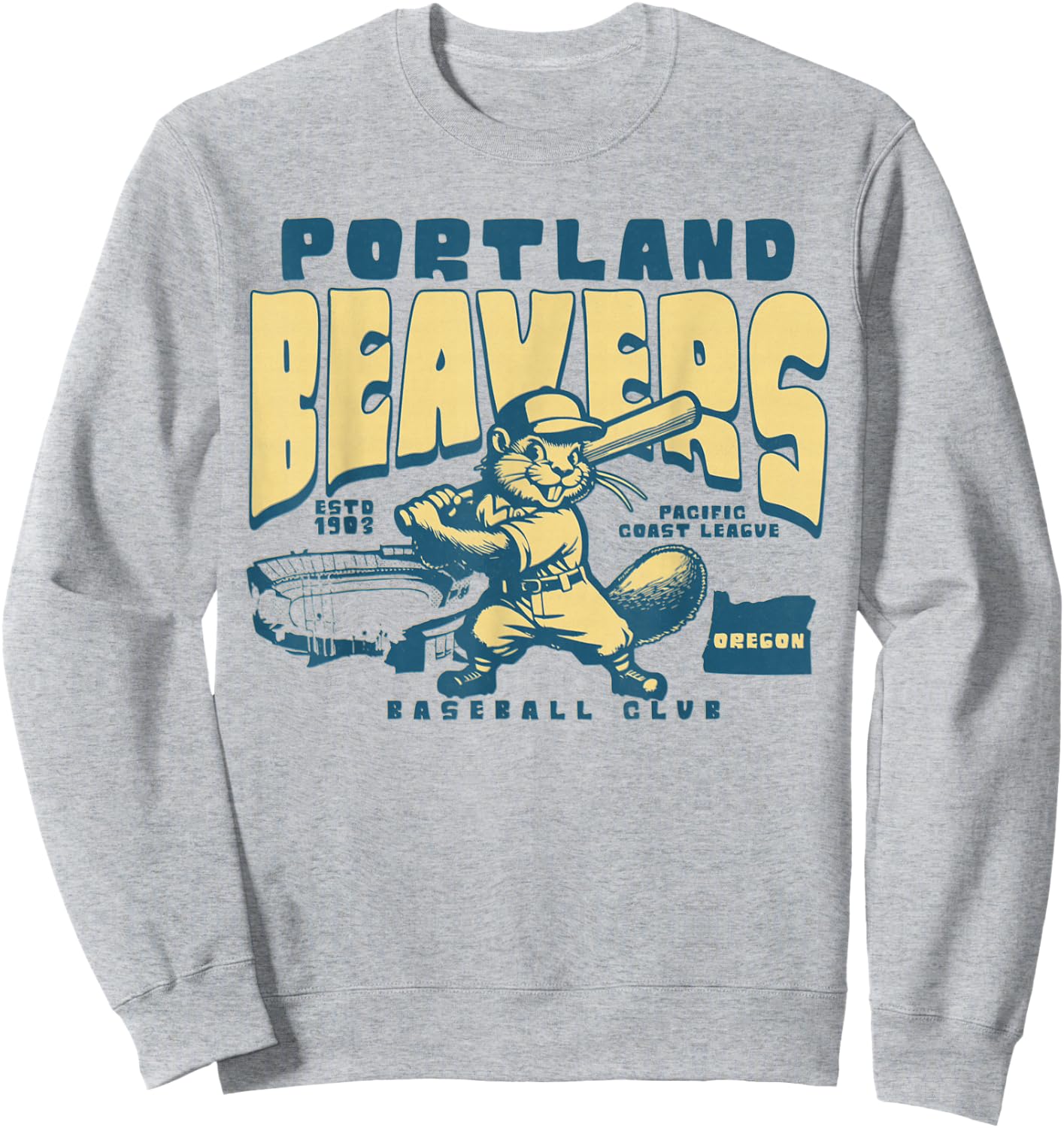Portland Beavers Defunct baseball Team 1903 Sweatshirt - Sweatshirt | Ash