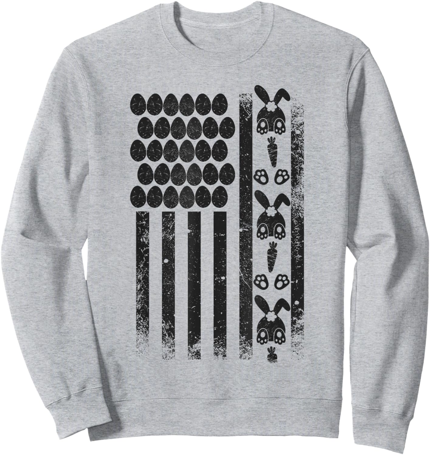 Funny Easter Flag Eggs and Bunny Adult Humor Sweatshirt - Sweatshirt | Ash