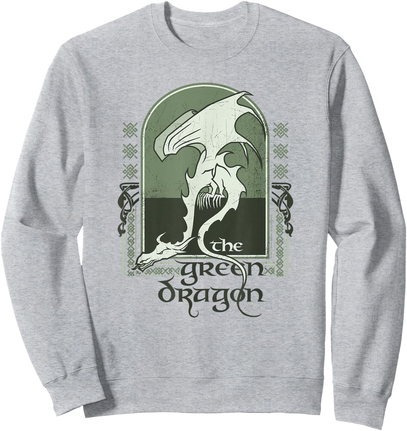 The Lord of The Rings The Green Dragon Ancient Logo Sweatshirt - Sweatshirt | Ash