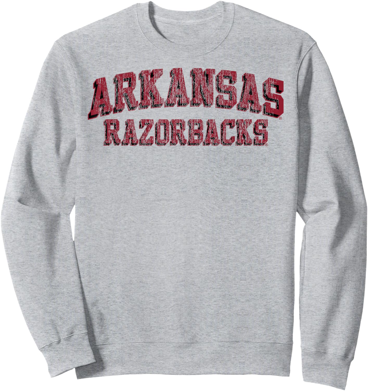 Elite Authentics Arkansas Razorbacks Retro Arch Officially Licensed , Small, Grey Sweatshirt - Sweatshirt | Ash