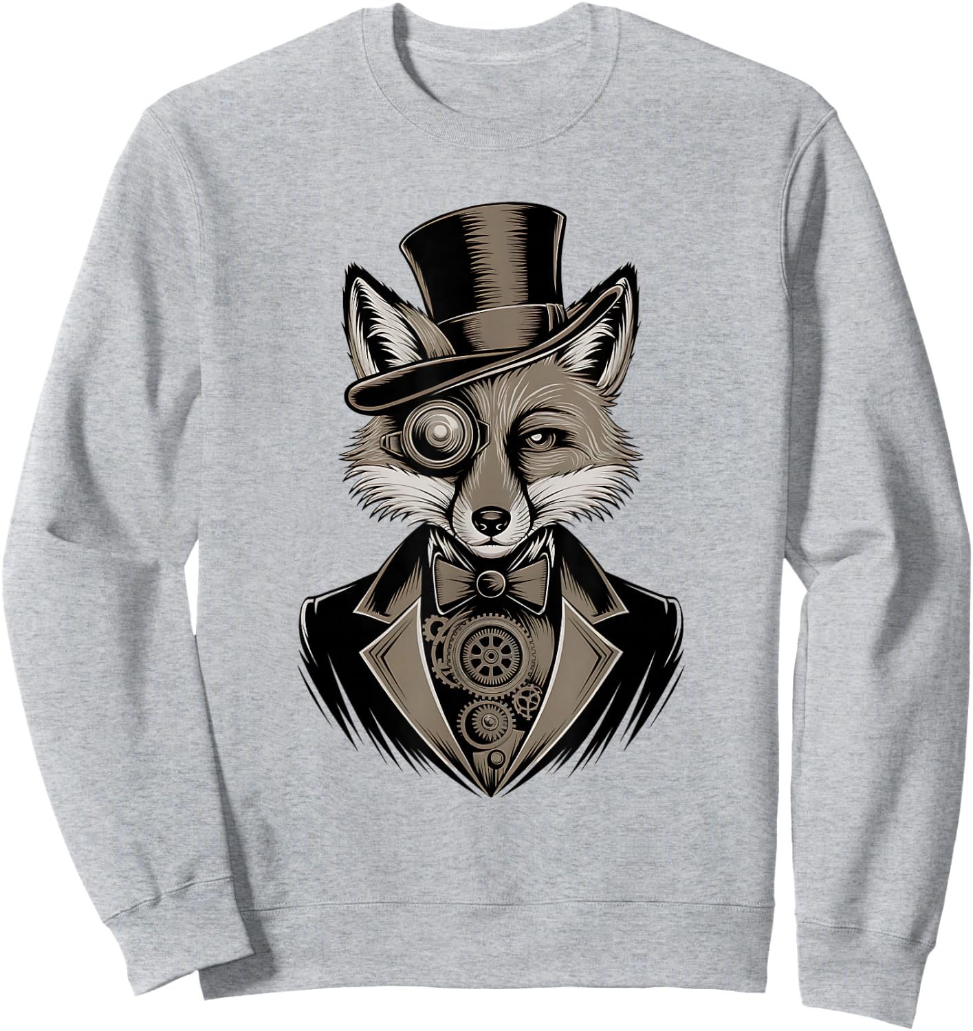 Elegant Fox with Cylinder and Monocle Classic Sweatshirt - Sweatshirt | Ash