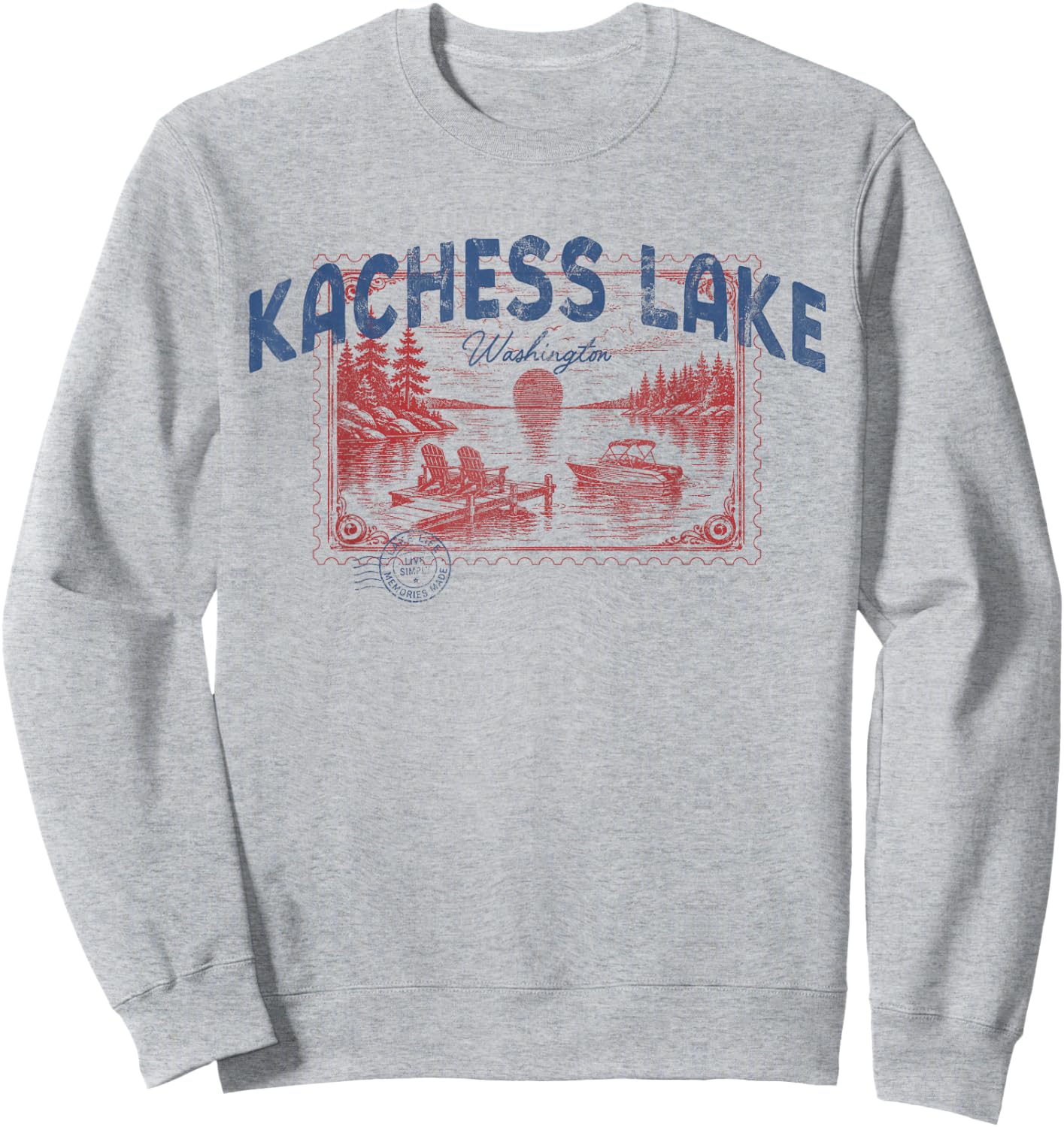 Kachess Lake Washington Outdoors Vintage Sweatshirt - Sweatshirt | Ash