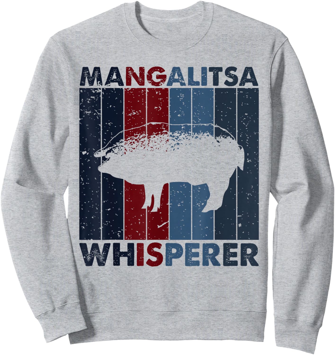 Pig Dad Mom Whisperer - Farmer Breeder Vintage Mangalitsa Sweatshirt - Sweatshirt | Ash
