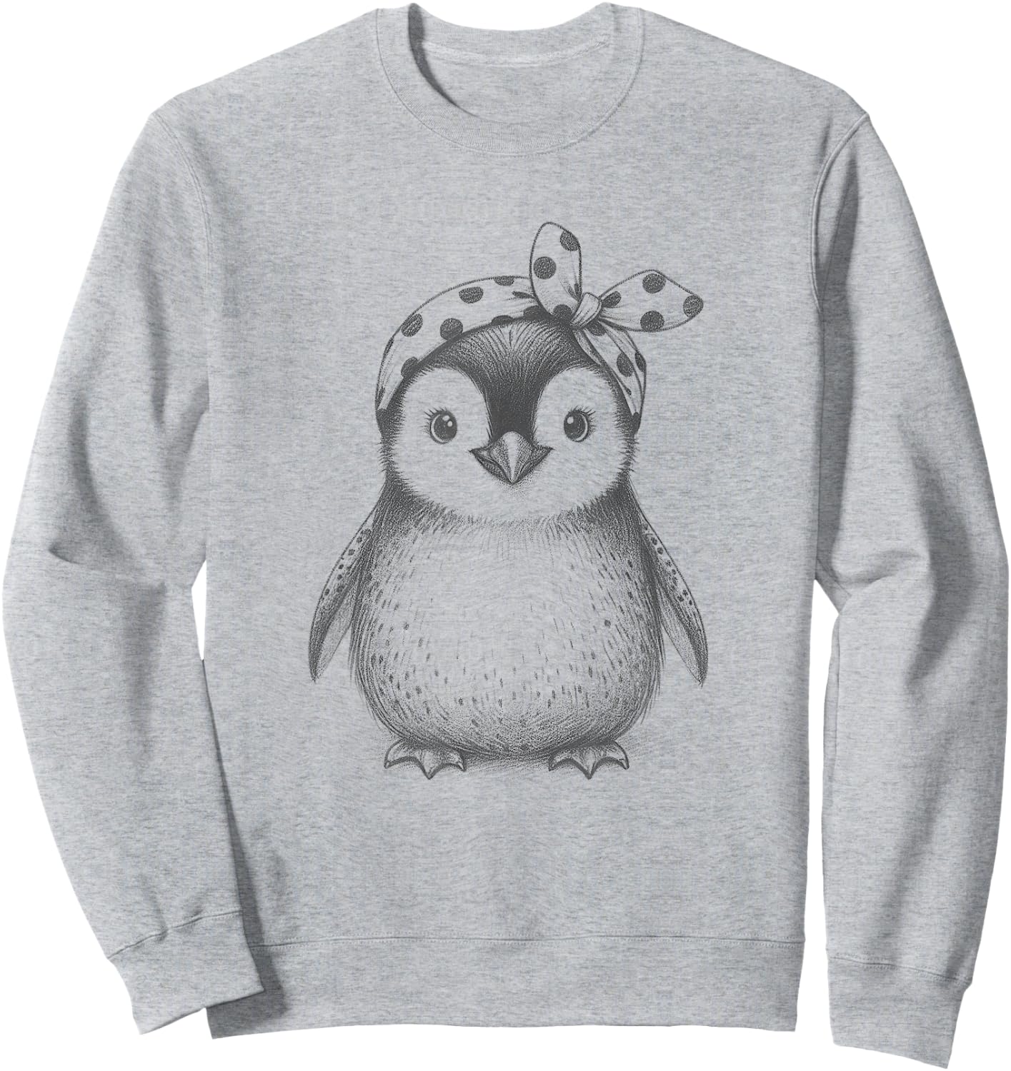 Cute Penguin Lover Design And Girls Sweatshirt - Sweatshirt | Ash