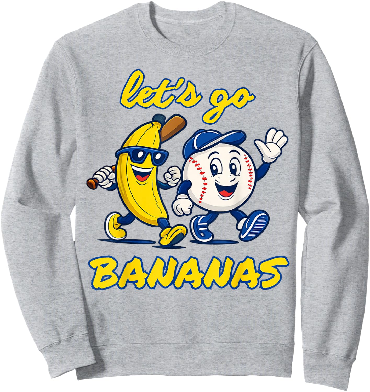 Lets Go Banana Cute Funny Kids Men Women Sweatshirt - Sweatshirt | Ash