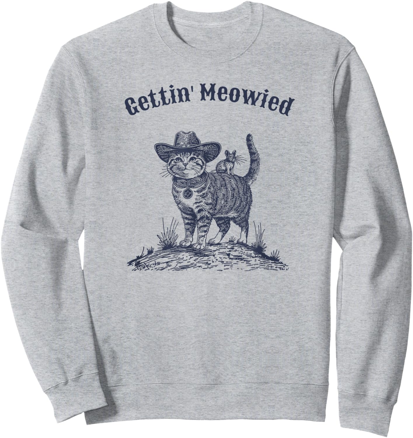 Meowdy Bachelorette Party Cowgirl Cowboy Cat Bridal Squad Sweatshirt - Sweatshirt | Ash