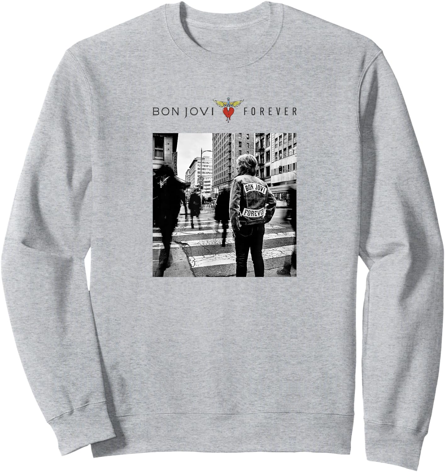 Official Bon Jovi Forever Case, White , White Sweatshirt - Sweatshirt | Ash