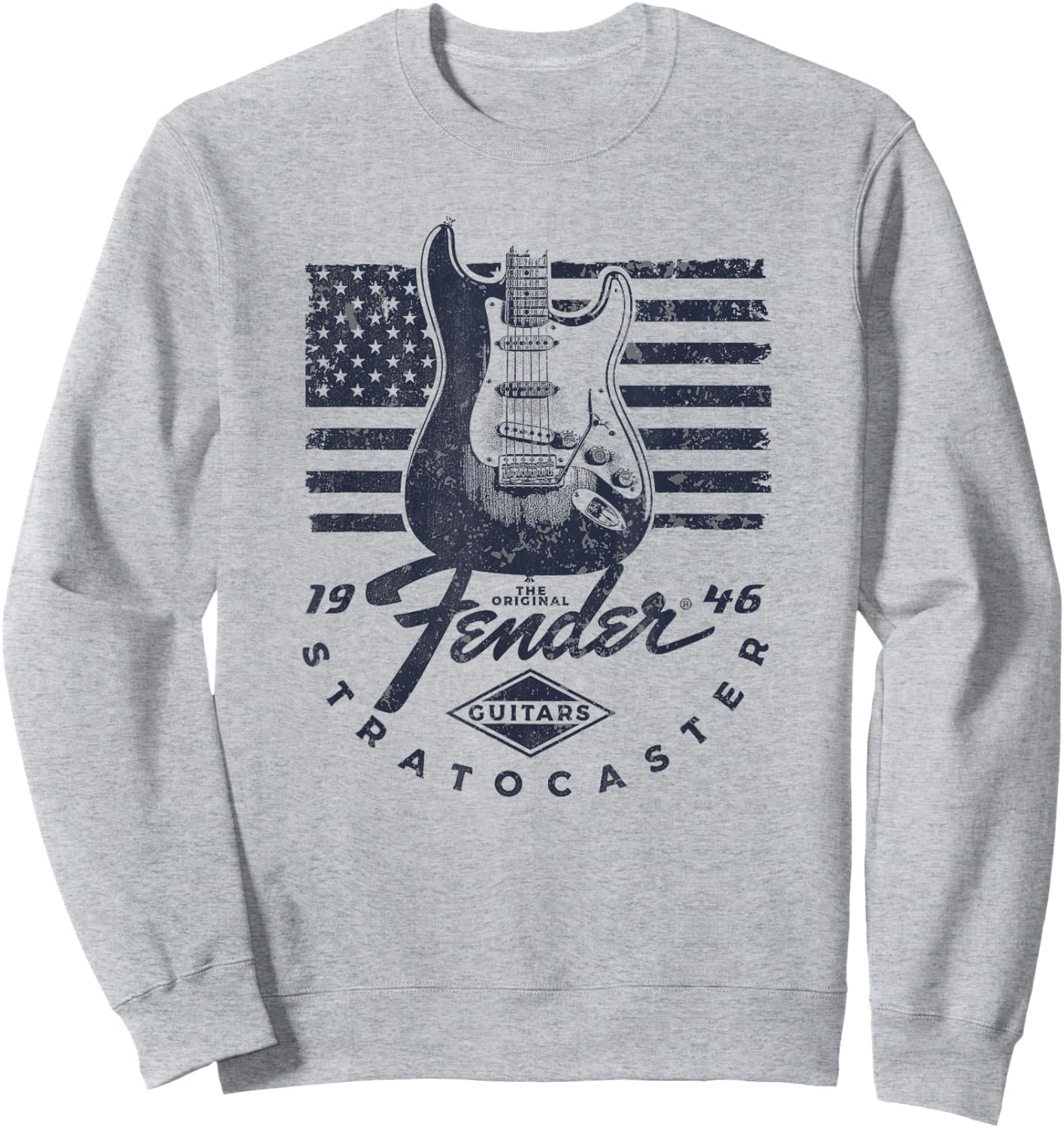 Fender 1946 Stratocaster American Flag Backdrop Sweatshirt - Sweatshirt | Ash