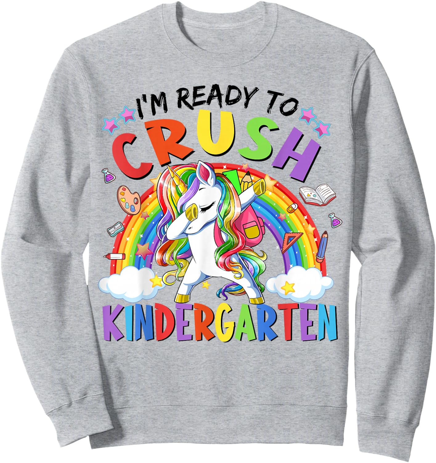 Kids Girl Crush Kindergarten Teacher First Day Back School Sweatshirt - Sweatshirt | Ash