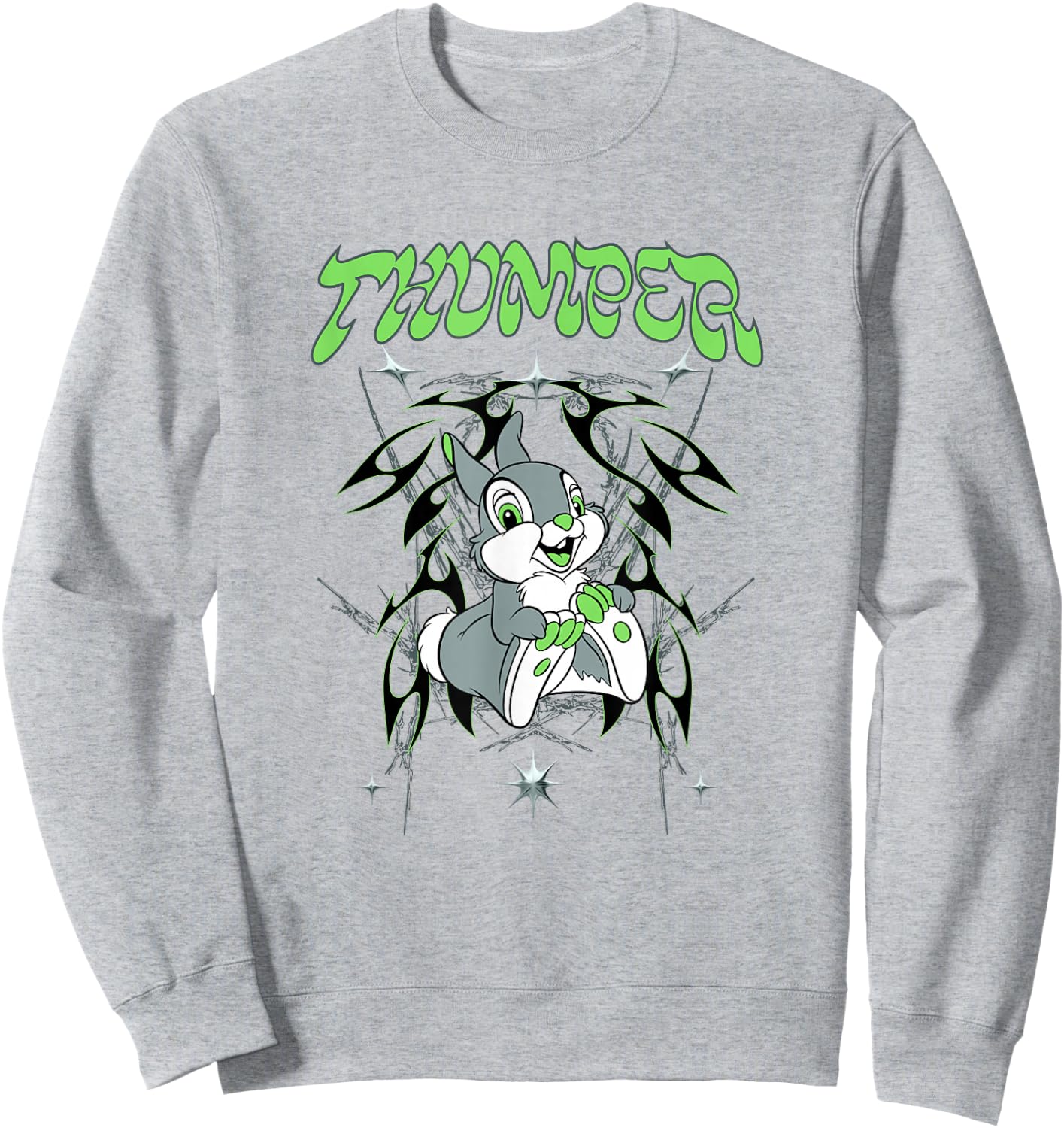 Disney Bambi Thumper Tribal Starburst Green Glow Sweatshirt - Sweatshirt | Ash