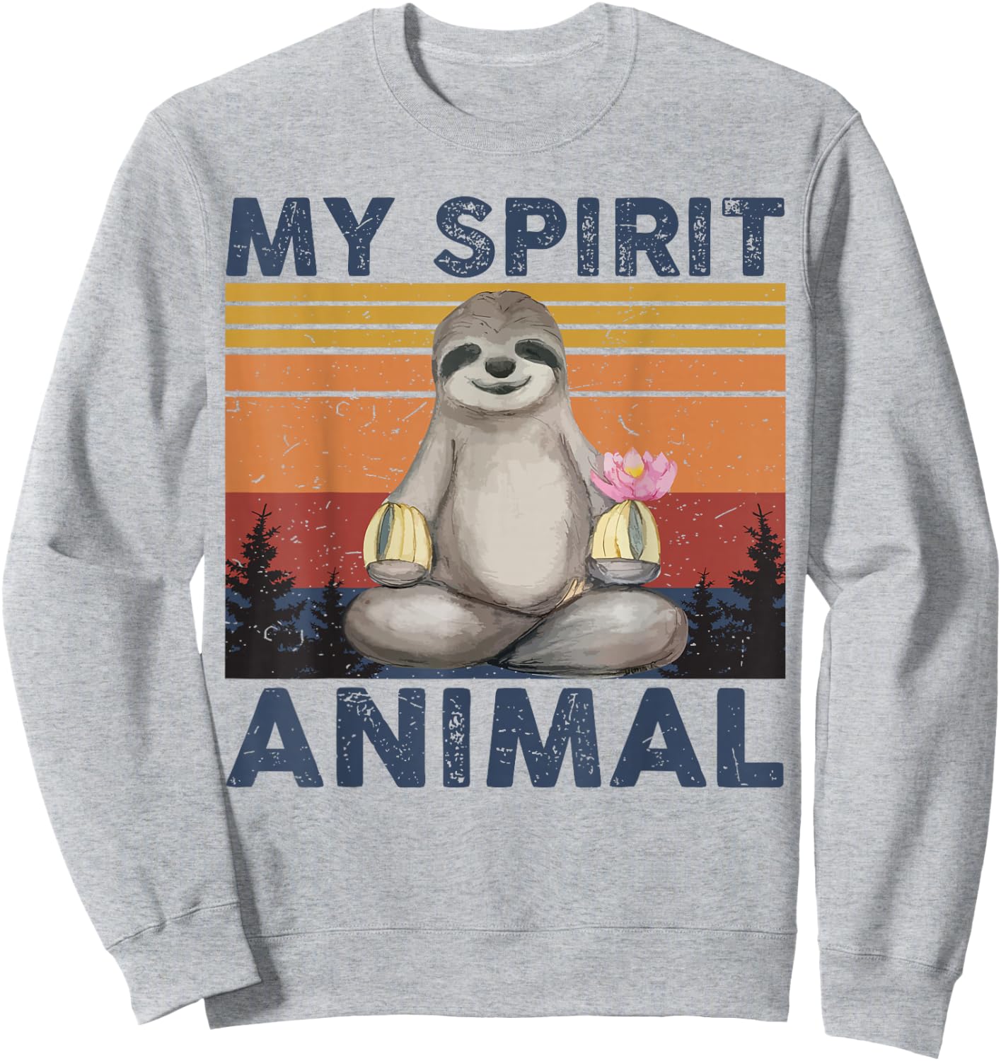 Funny My Spirit Animal Is Sloth-Shirt Men Women Sloth Yoga Sweatshirt - Sweatshirt | Ash