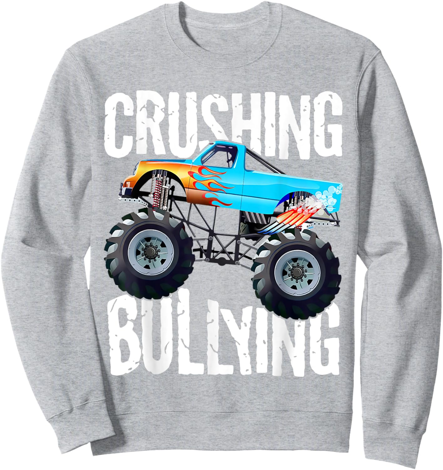 Crushing Bullying Car Monster Truck Unity Day Orange Sweatshirt - Sweatshirt | Ash
