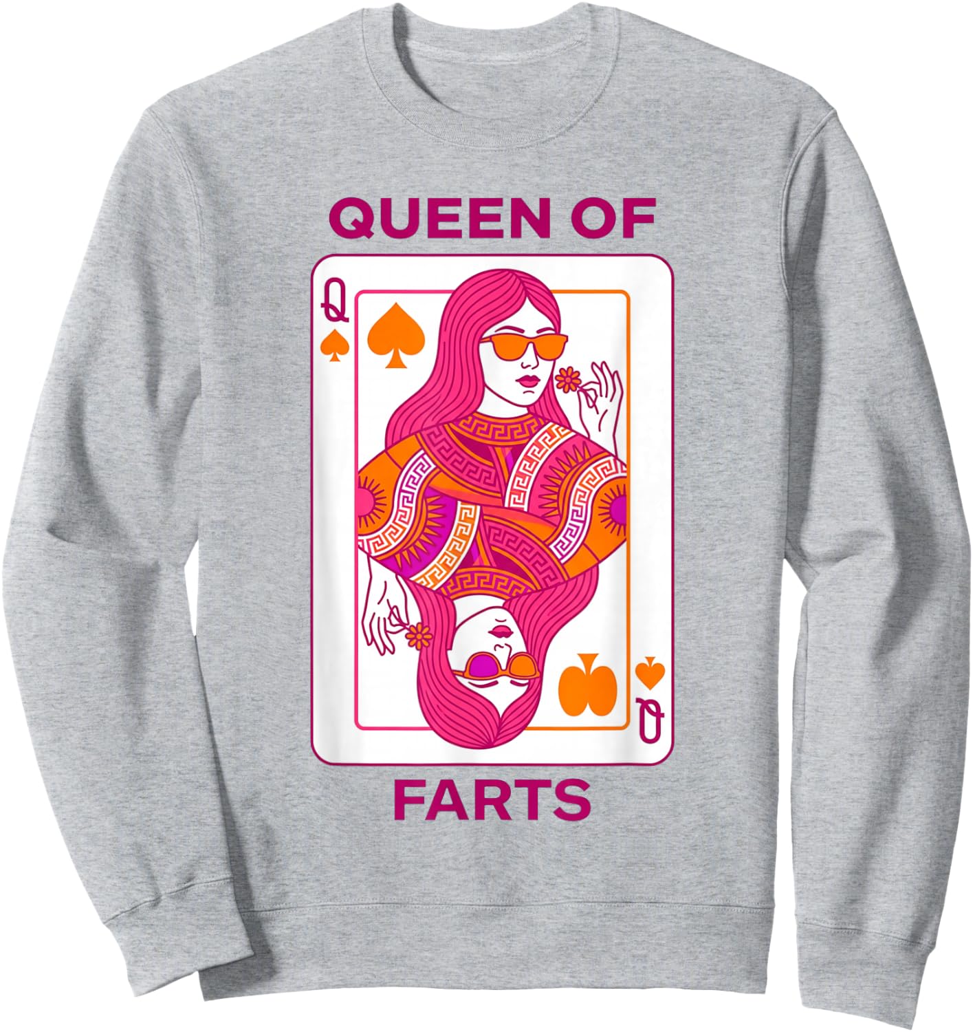 Queen of Farts Lustige Spielkarte Humor für Erwachsene Squad Sweatshirt - Sweatshirt | Ash
