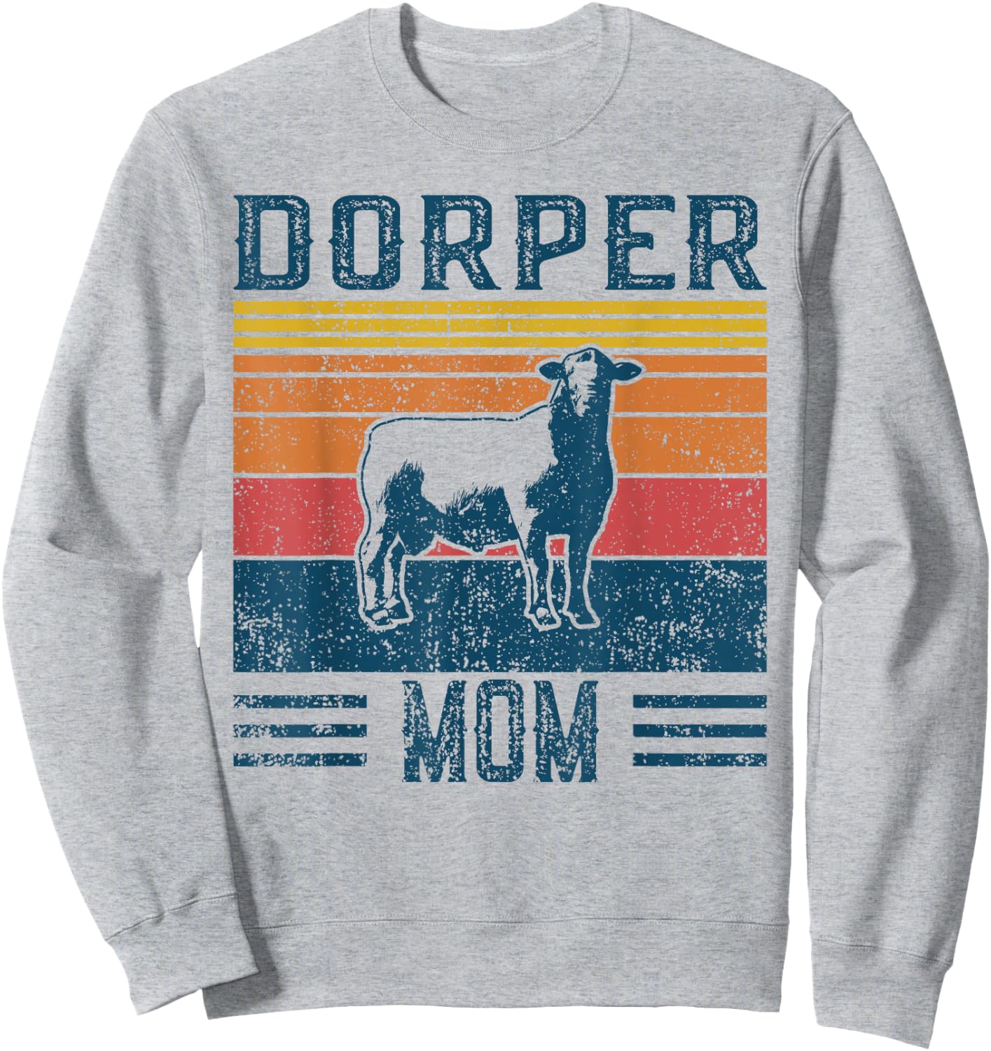 Best Sheep Mother - Vintage Dorper Sheep Sweatshirt - Sweatshirt | Ash