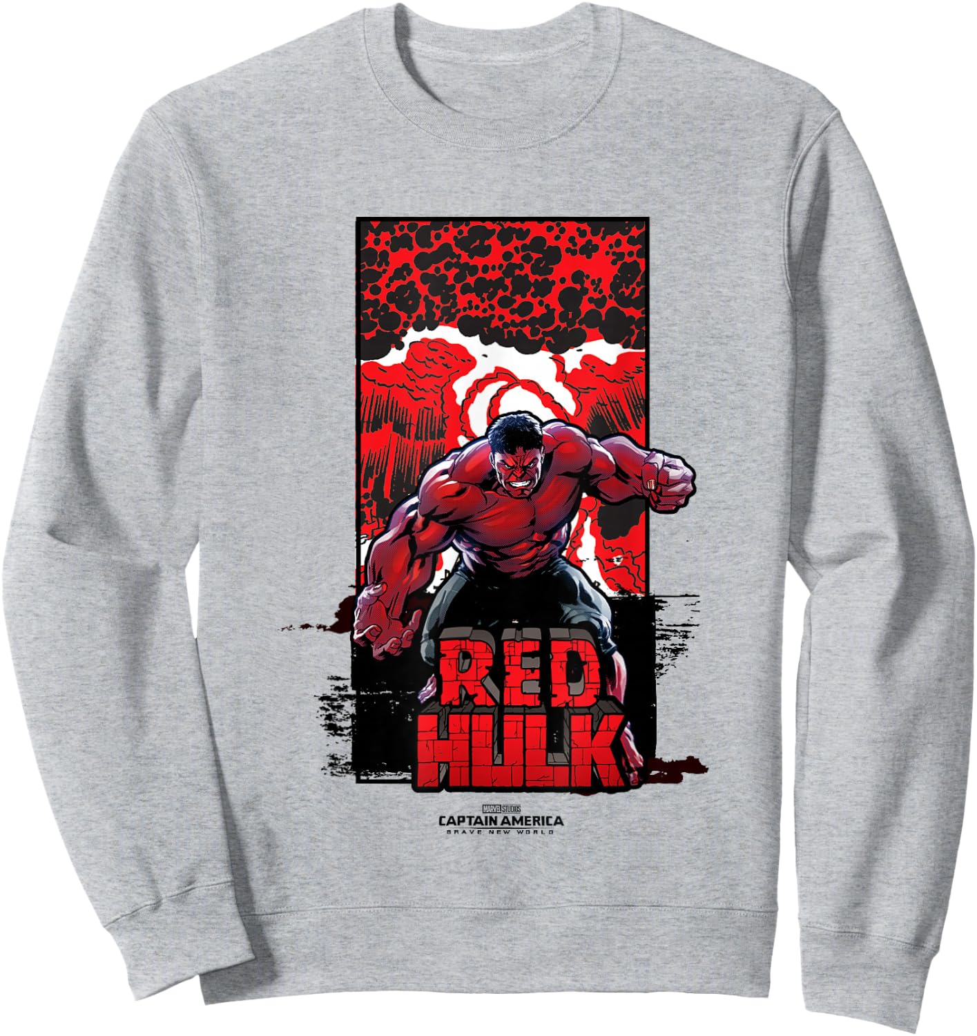 Marvel Captain America: Brave New World Red Hulk Explosion , grey, S Sweatshirt - Sweatshirt | Ash