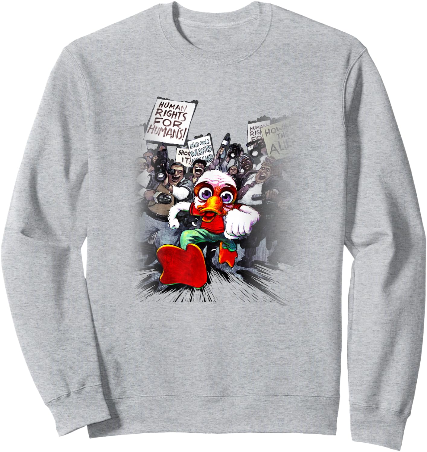 Marvel Comics Retro Classic Howard The Duck Escaping Crowd Sweatshirt - Sweatshirt | Ash
