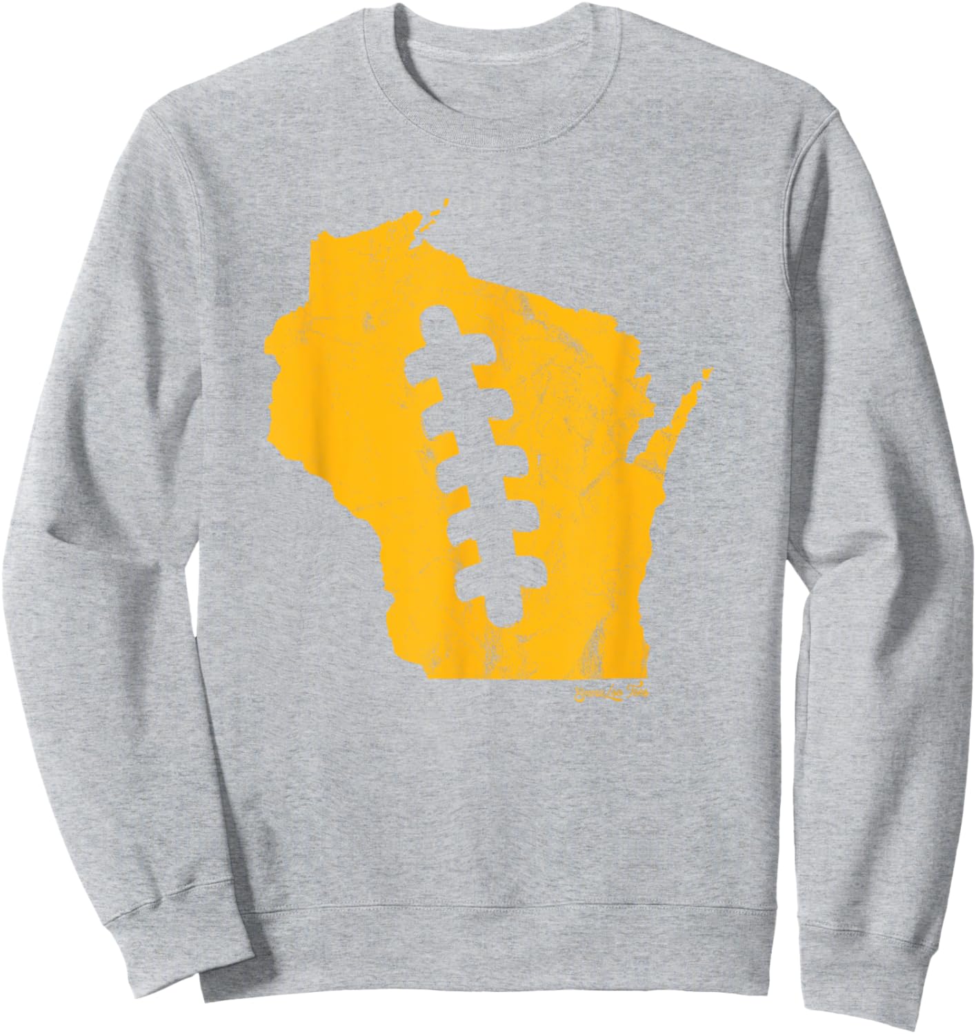 Wisconsin outline football laces Green Bay Football Shirt Sweatshirt - Sweatshirt | Ash