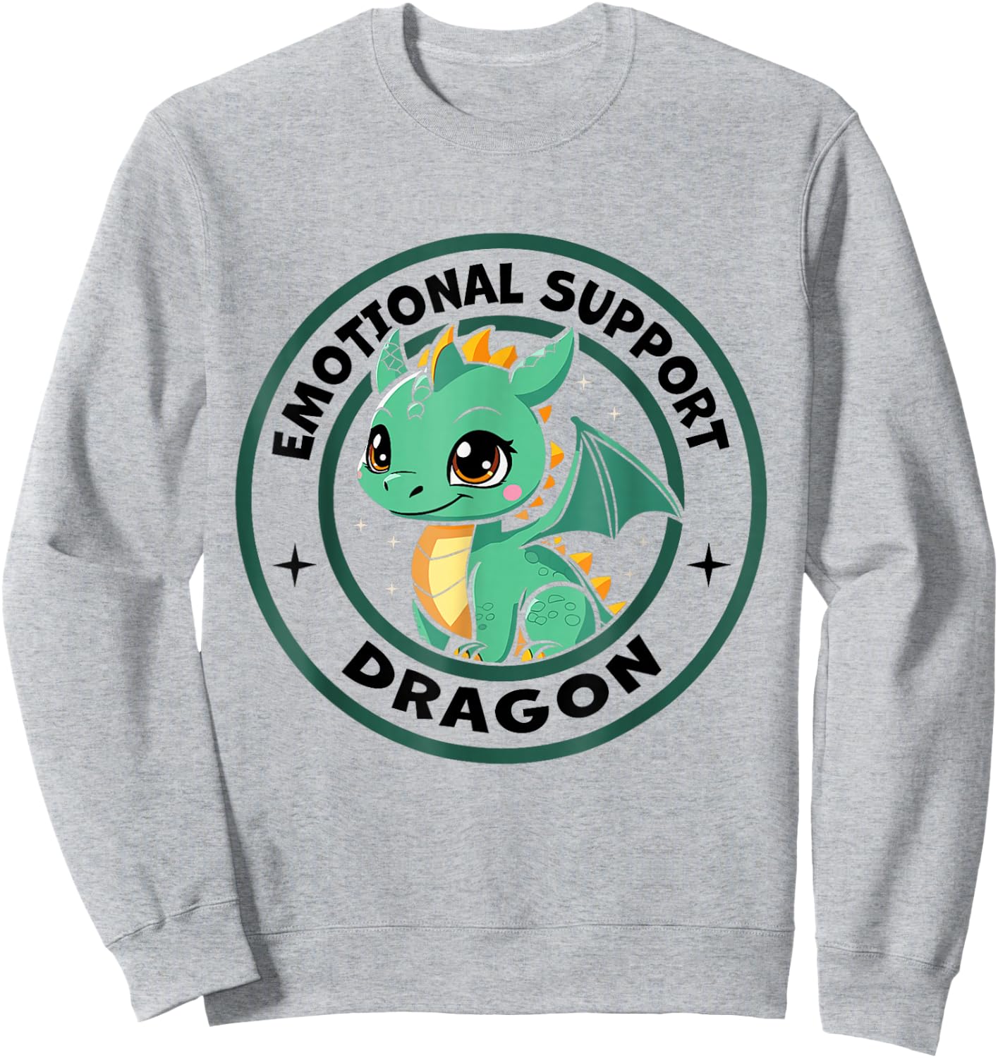 Cute Kawaii Chibi Emotional Support Dragon Men Women Kids Sweatshirt - Sweatshirt | Ash
