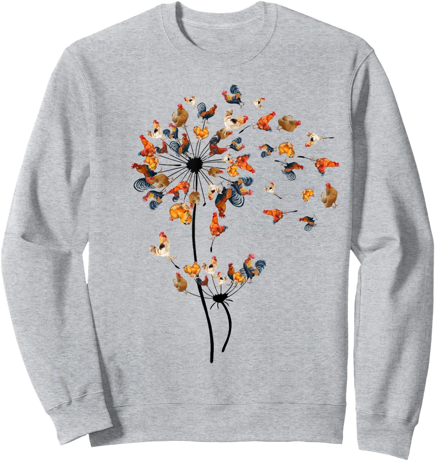 Pusteblume, Huhn, Blume, Hühner, Bauer Geschenk Sweatshirt - Sweatshirt | Ash