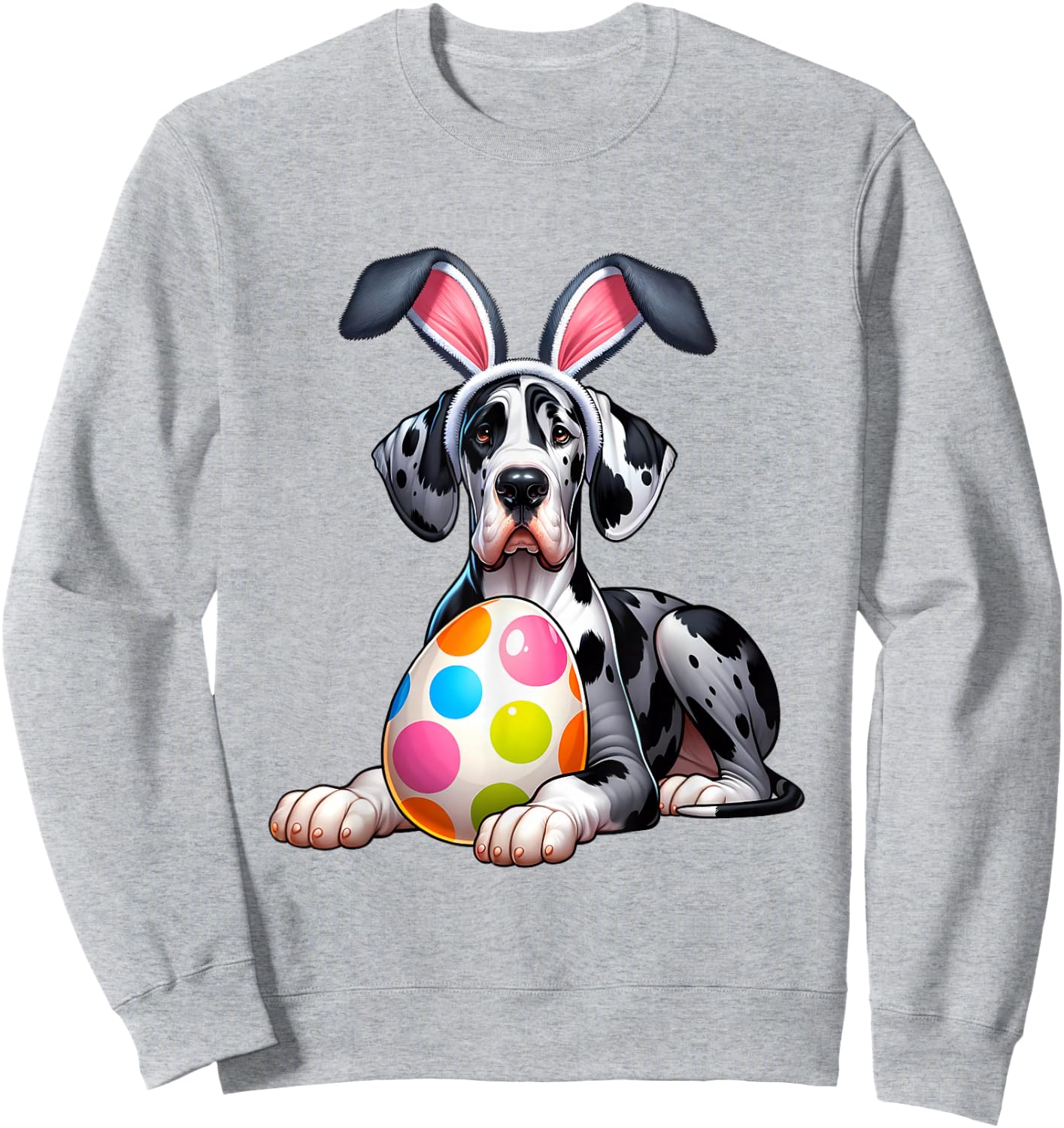 Great Dane Lovers Easter Egg Eggs Bunny Rabbits Rabbit Sweatshirt - Sweatshirt | Ash