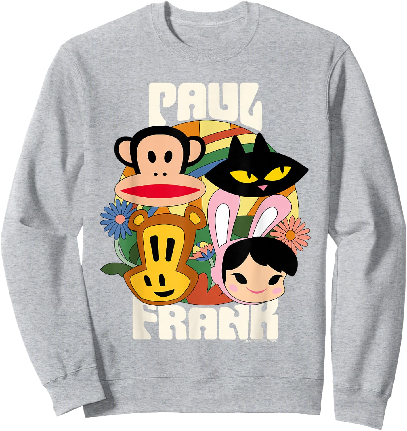Paul Frank Julius Mika Cat Clancy & Bunny Girl Sweatshirt - Sweatshirt | Ash